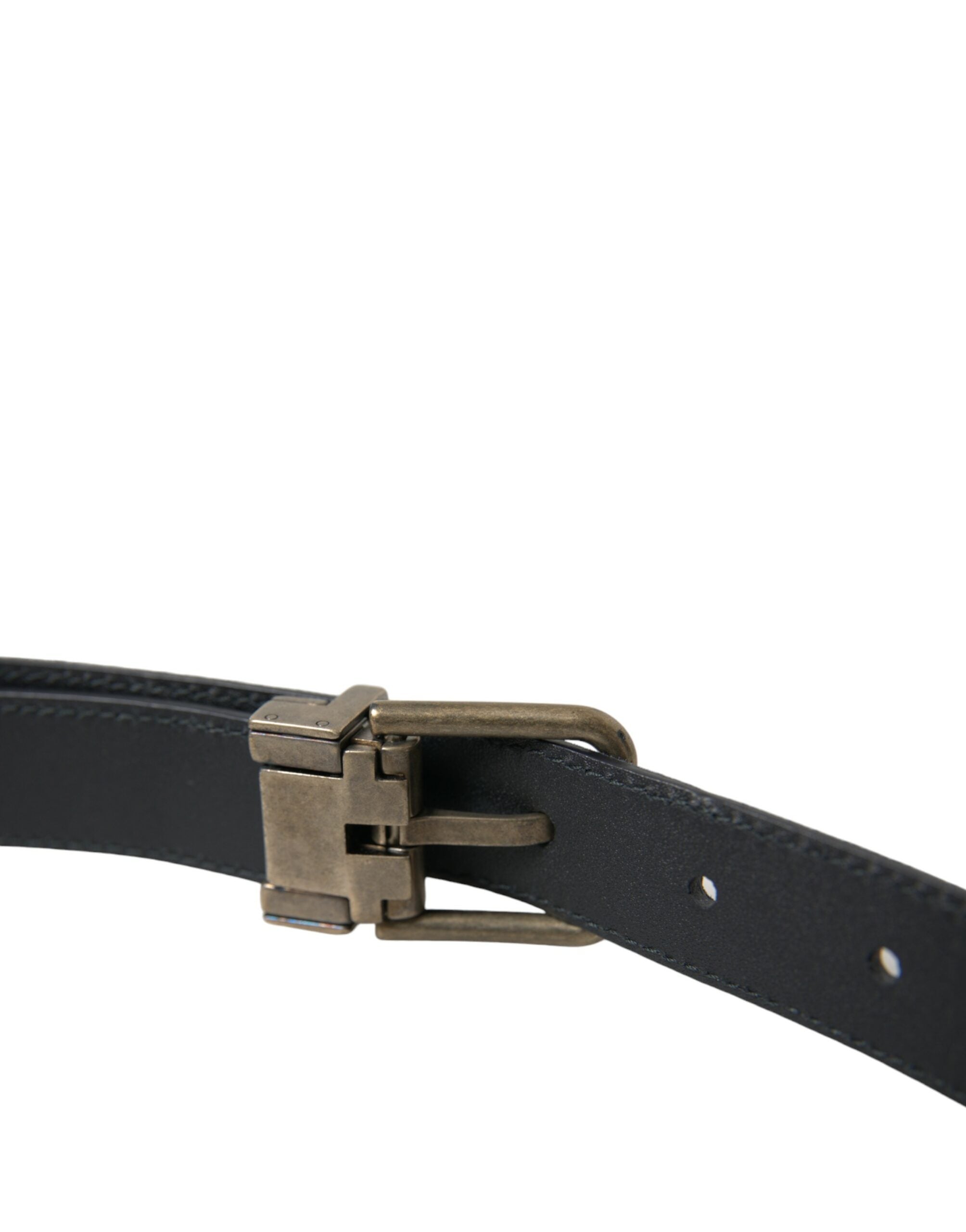 Мъжки колан от естествен велур в тъмно синьо Dolce & Gabbana Men’s Elegant Suede Leather Belt in Dark Blue