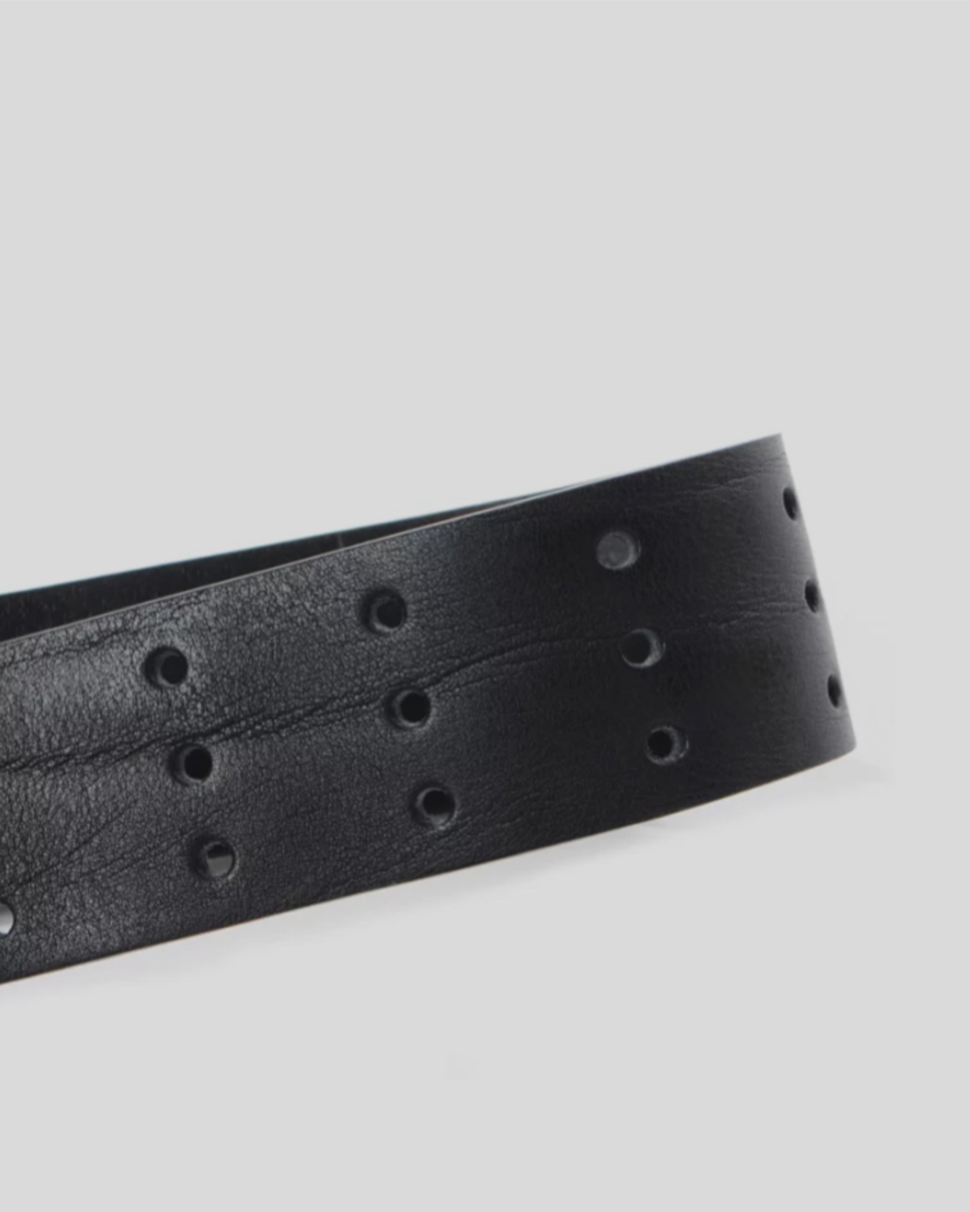 Мъжки колан с тройна катарама от естествена кожа в черно Men’s belt Diesel B-Mili X08139PR227 T2186 Black