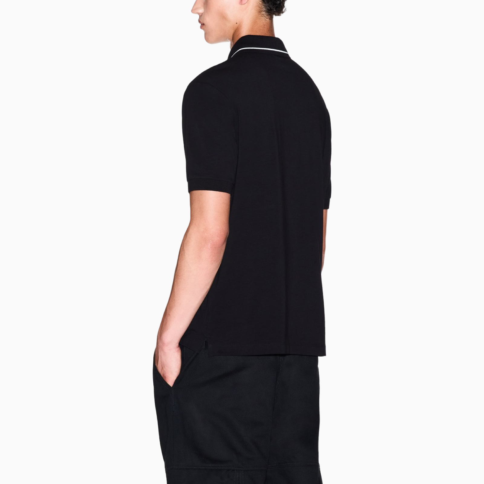 Мъжка черна поло тениска Armani Exchange Men Polo XM001557 AF10363 UC001 Back View