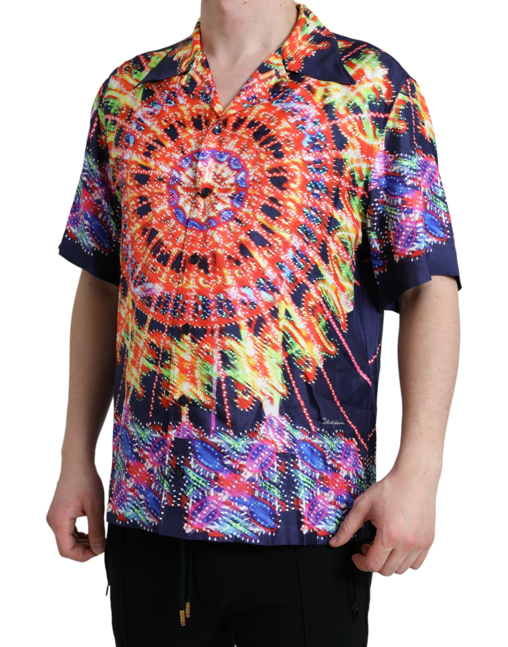 Копринена ежедневна риза Dolce &amp; Gabbana Multicolor Luminarie