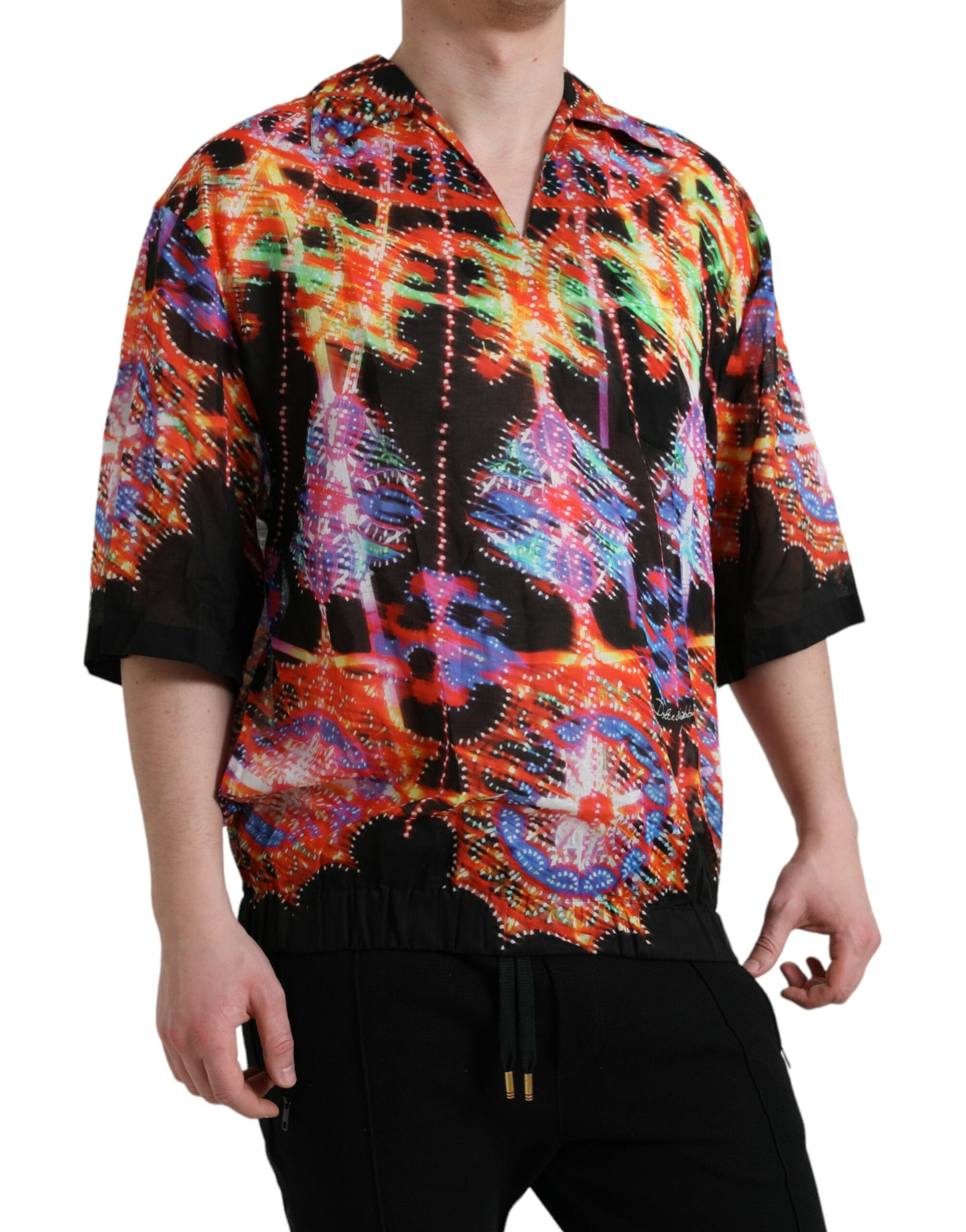 Памучна тениска Dolce &amp; Gabbana Multicolor Luminarie Print
