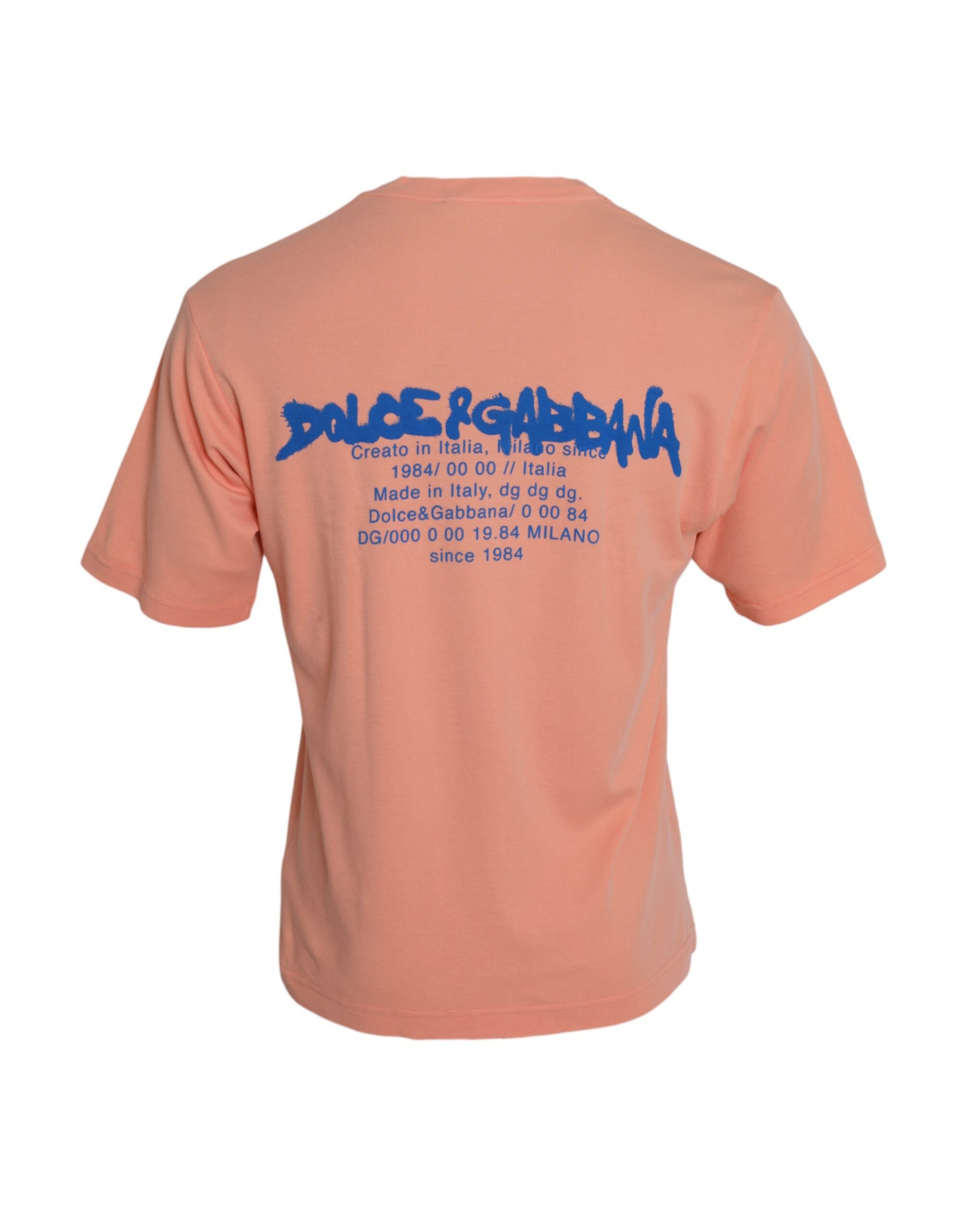 Тениска с къс ръкав Dolce &amp; Gabbana Coral Cotton Logo Print