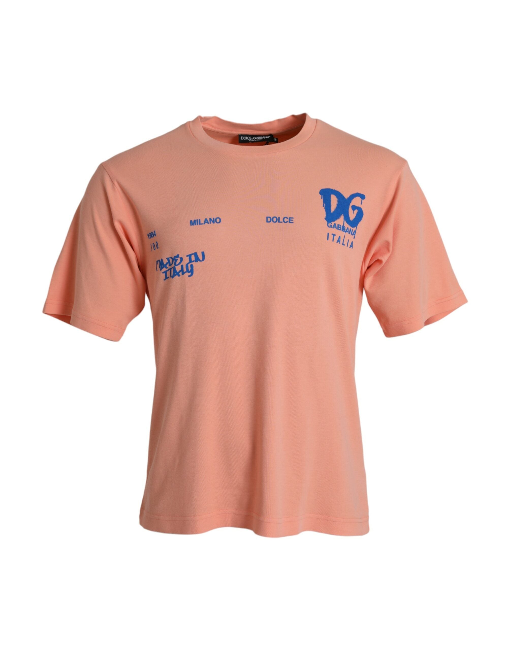 Тениска с къс ръкав Dolce &amp; Gabbana Coral Cotton Logo Print