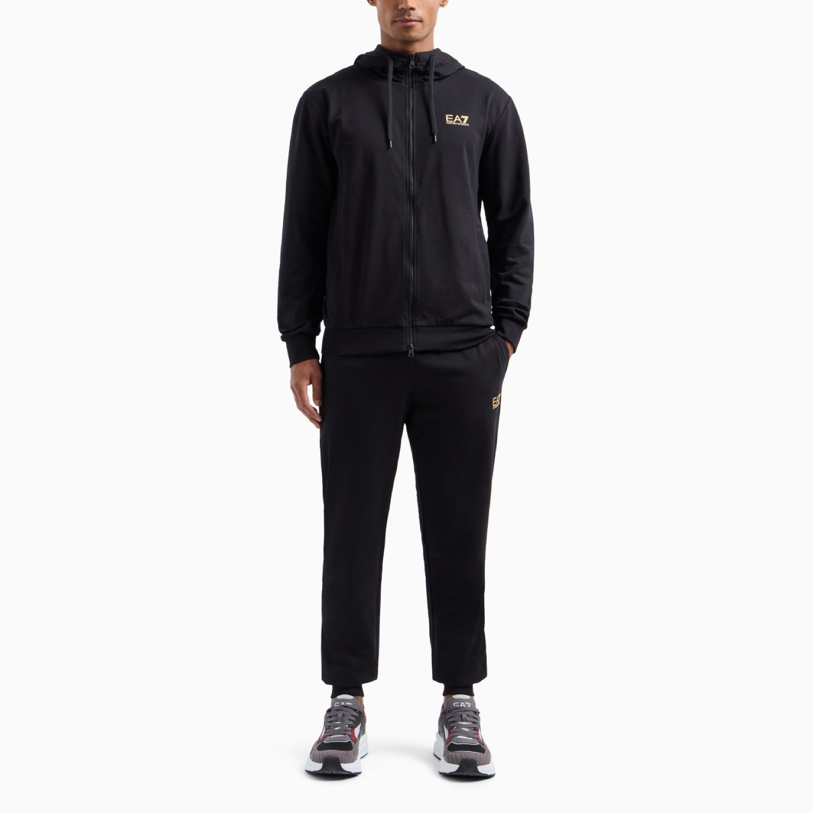 Мъжки черен екип EA7 Emporio Armani Men Tracksuit 8NPV63 PJVRZ Front View