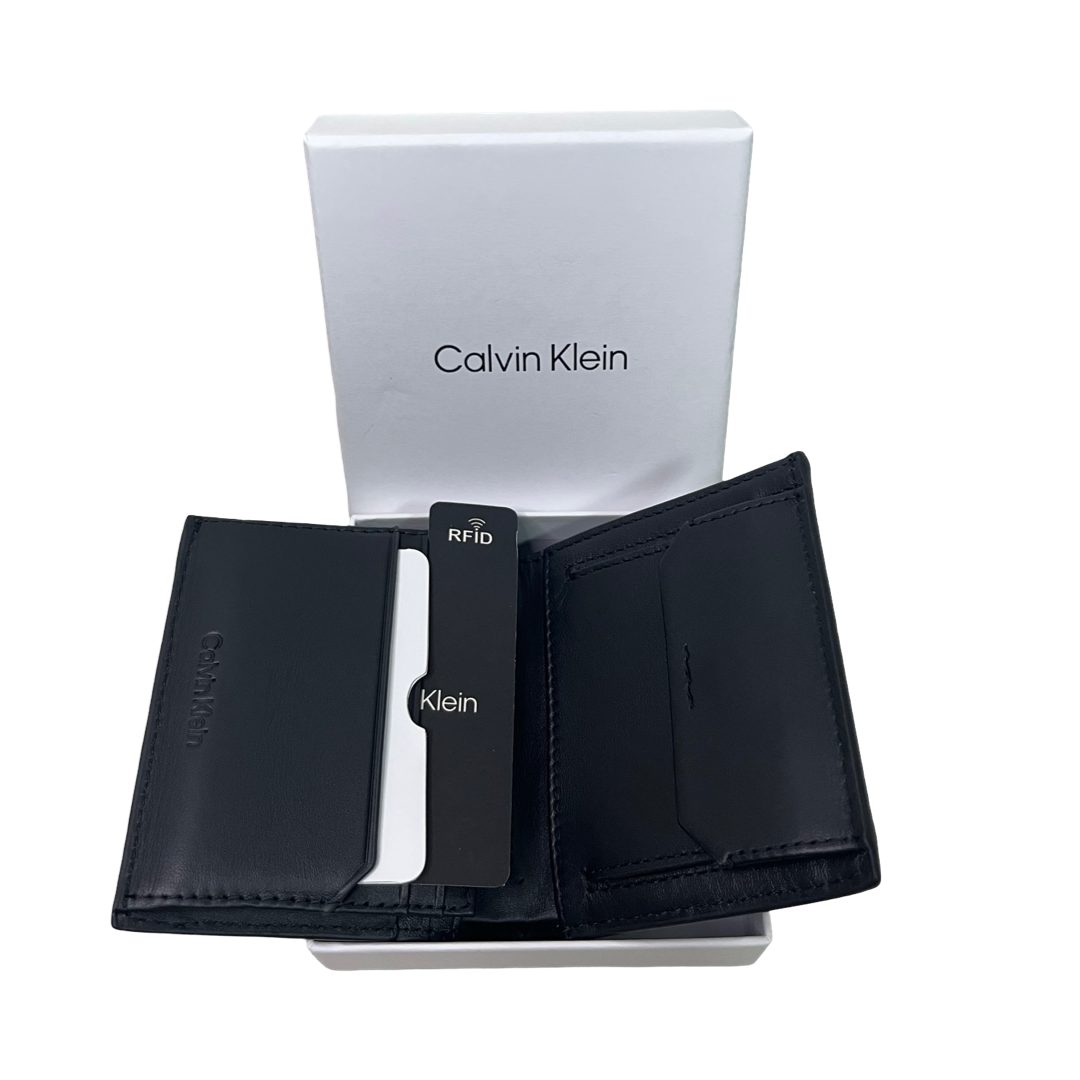 Мъжки вертикален портфейл от естествена кожа Calvin Klein K50K510898