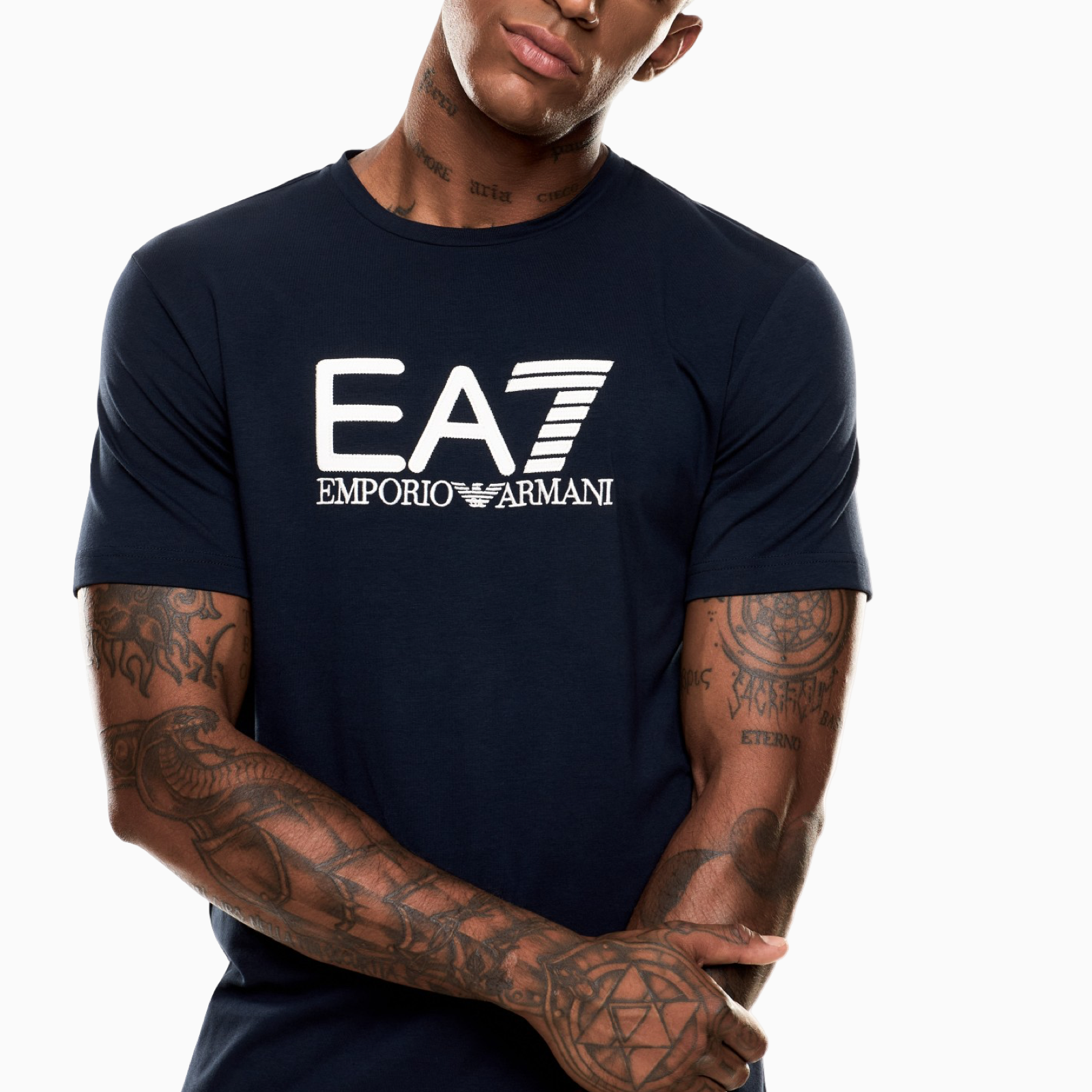 Мъжка синя тениска EA7 Emporio Armani Men T-shirt 7M000899 AF10373 Close-Up