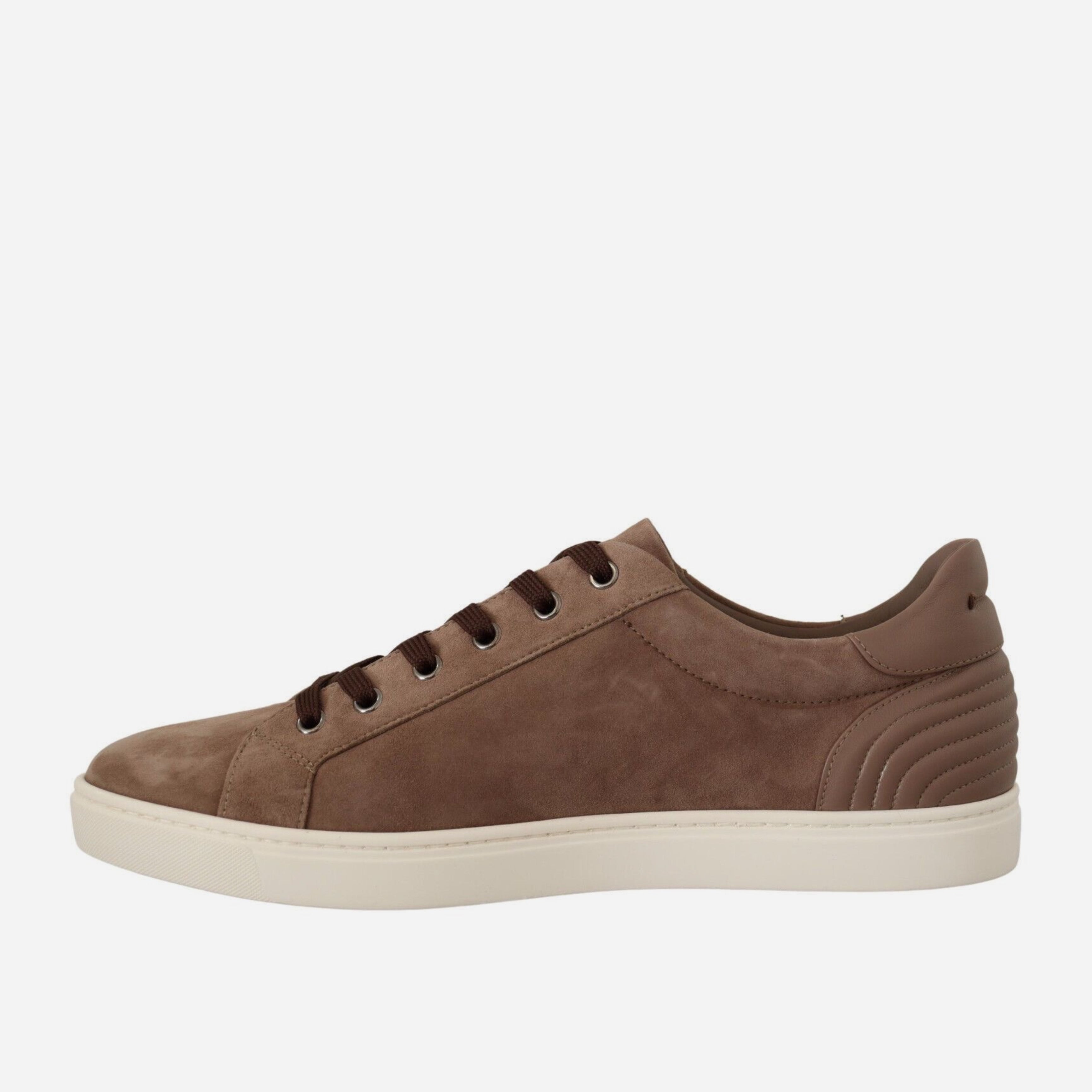 Мъжки кецове от естествена кожа и естествен велур в кафяво Dolce & Gabbana Men’s Elegant Brown Leather Sneakers