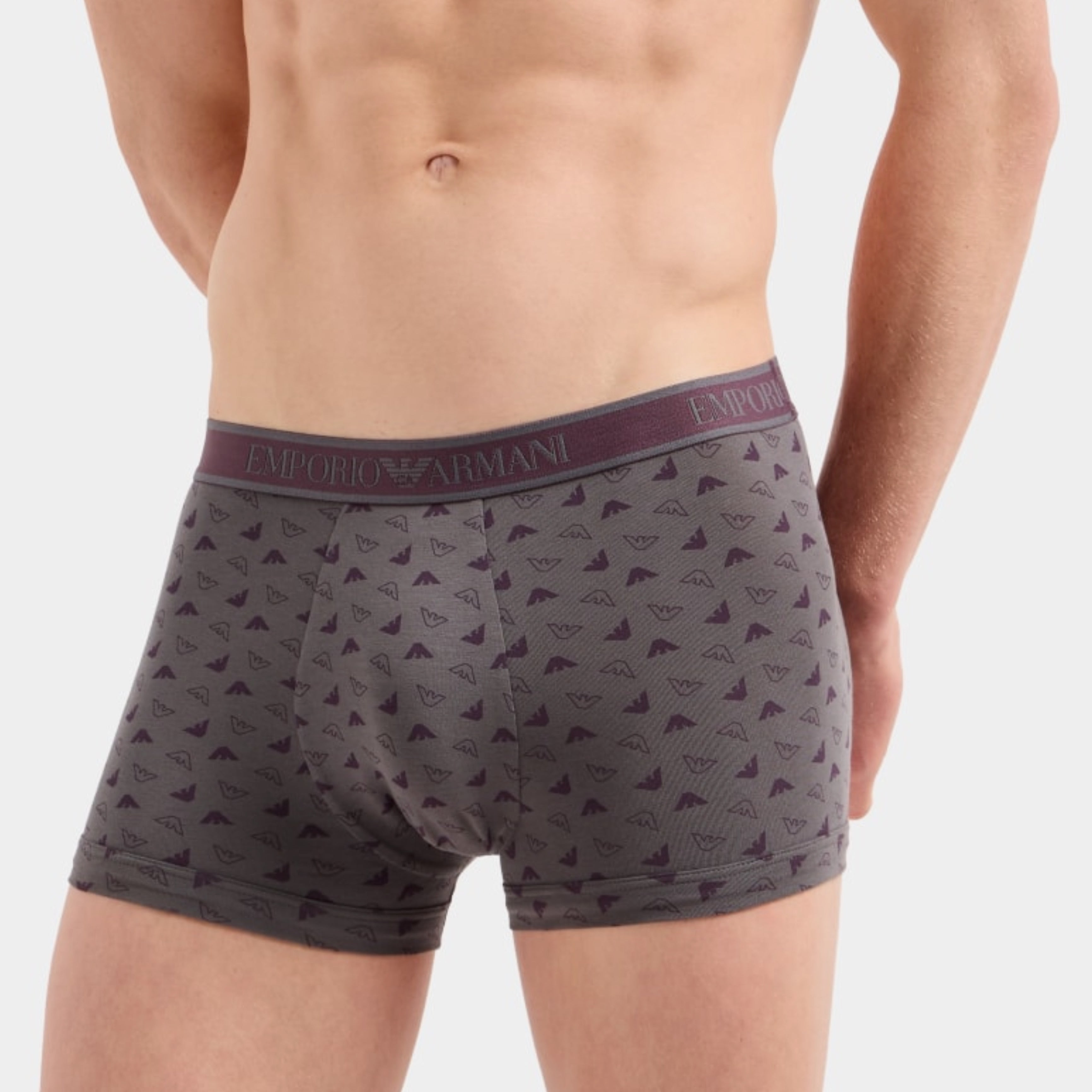 Мъжки боксерки 3 броя в кутия Men's boxers Emporio Armani 112130 4F717 40921 Grey/Purple