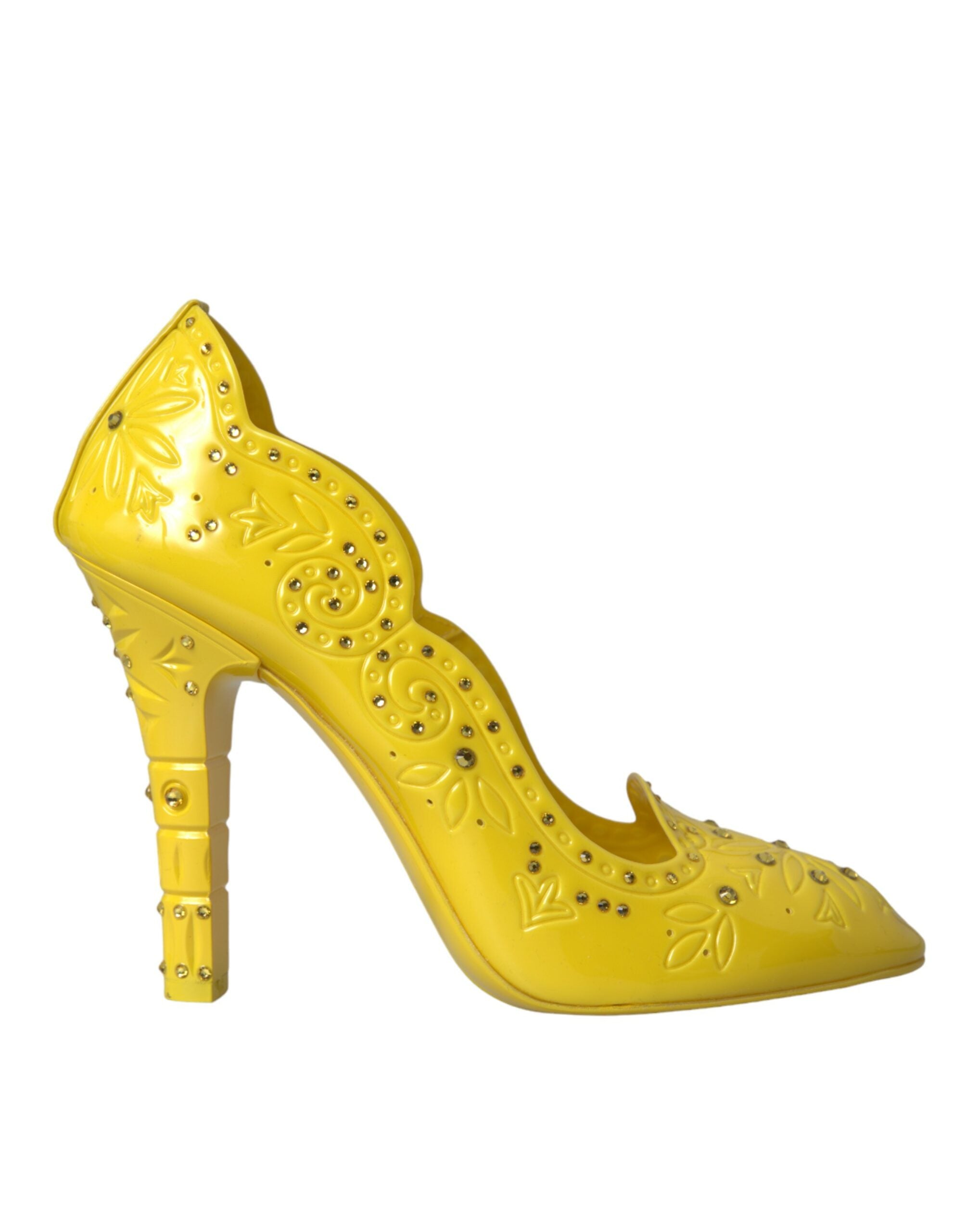 Dolce &amp; Gabbana Yellow Crystal CINDERELLA Обувки на токчета Помпи