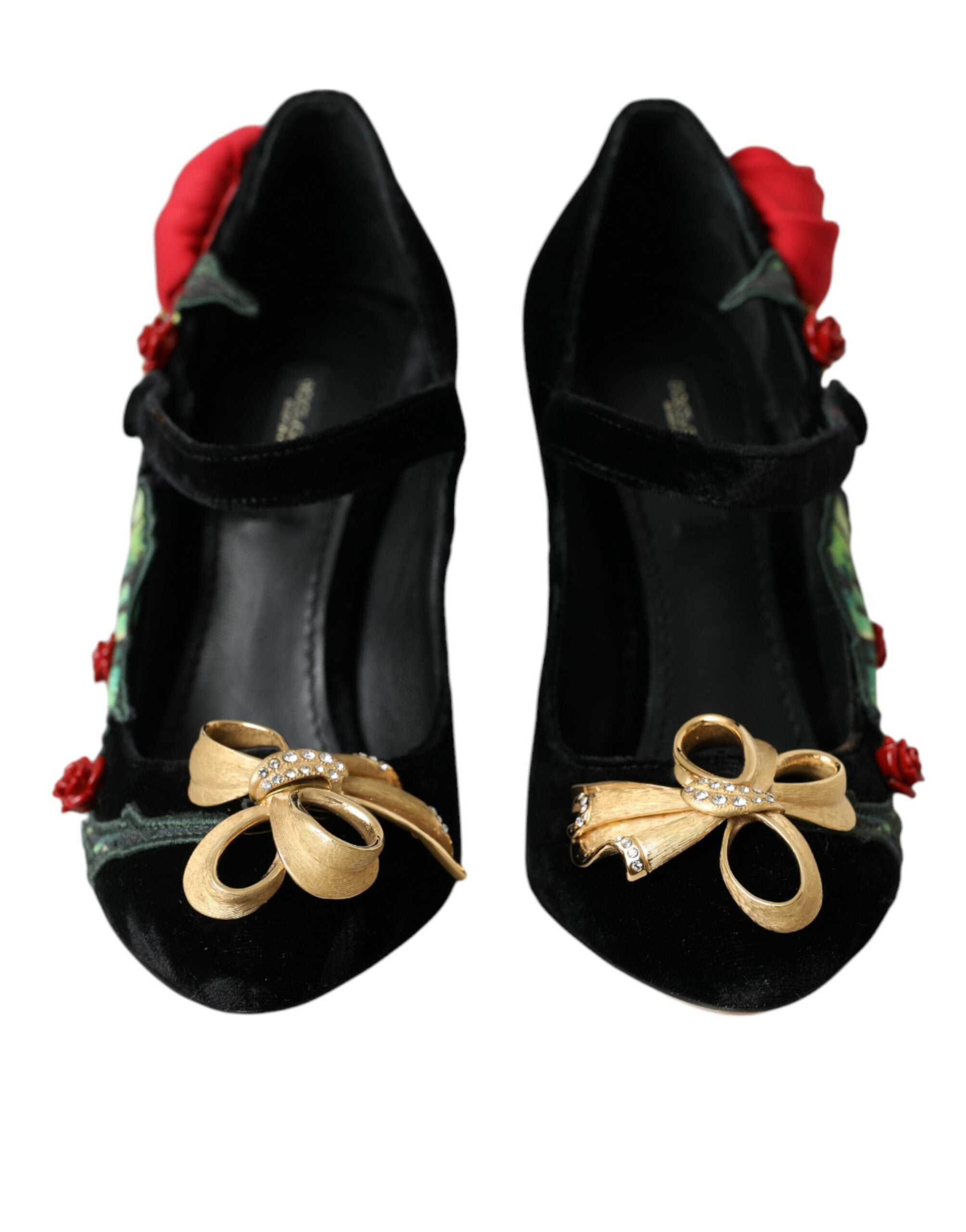 Dolce &amp; Gabbana, черни рози, кристална брошка, обувки Мери Джейн