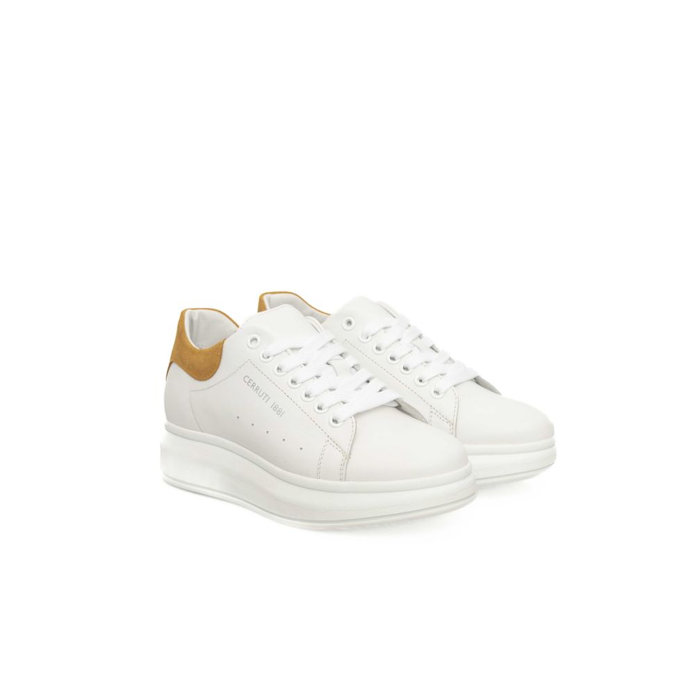 Cerruti 1881 White Leather Women Sneaker