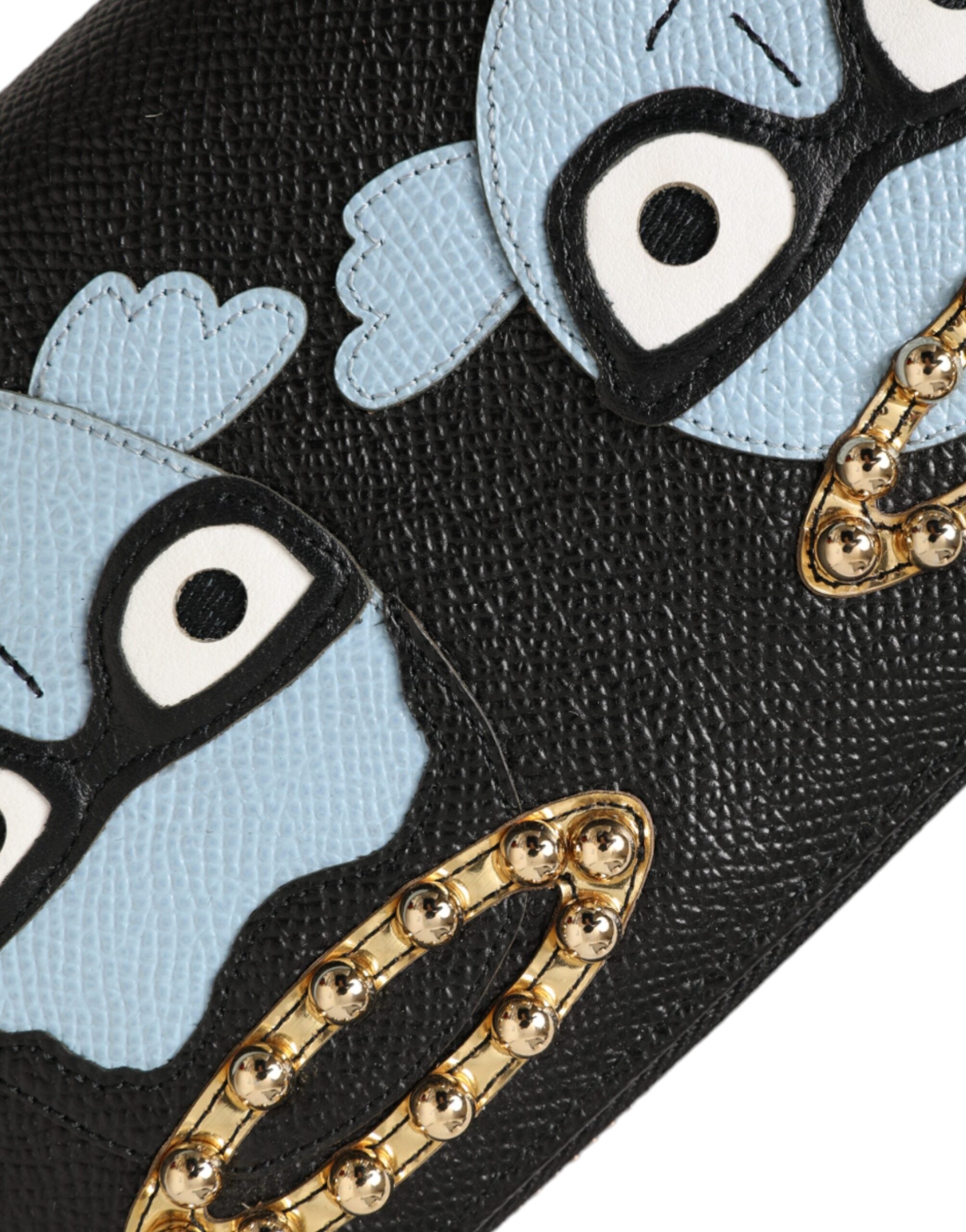 Мъжко клъч портмоне Dolce & Gabbana Black Blue Leather #DGFAMILY Zipper Continental Men Wallet