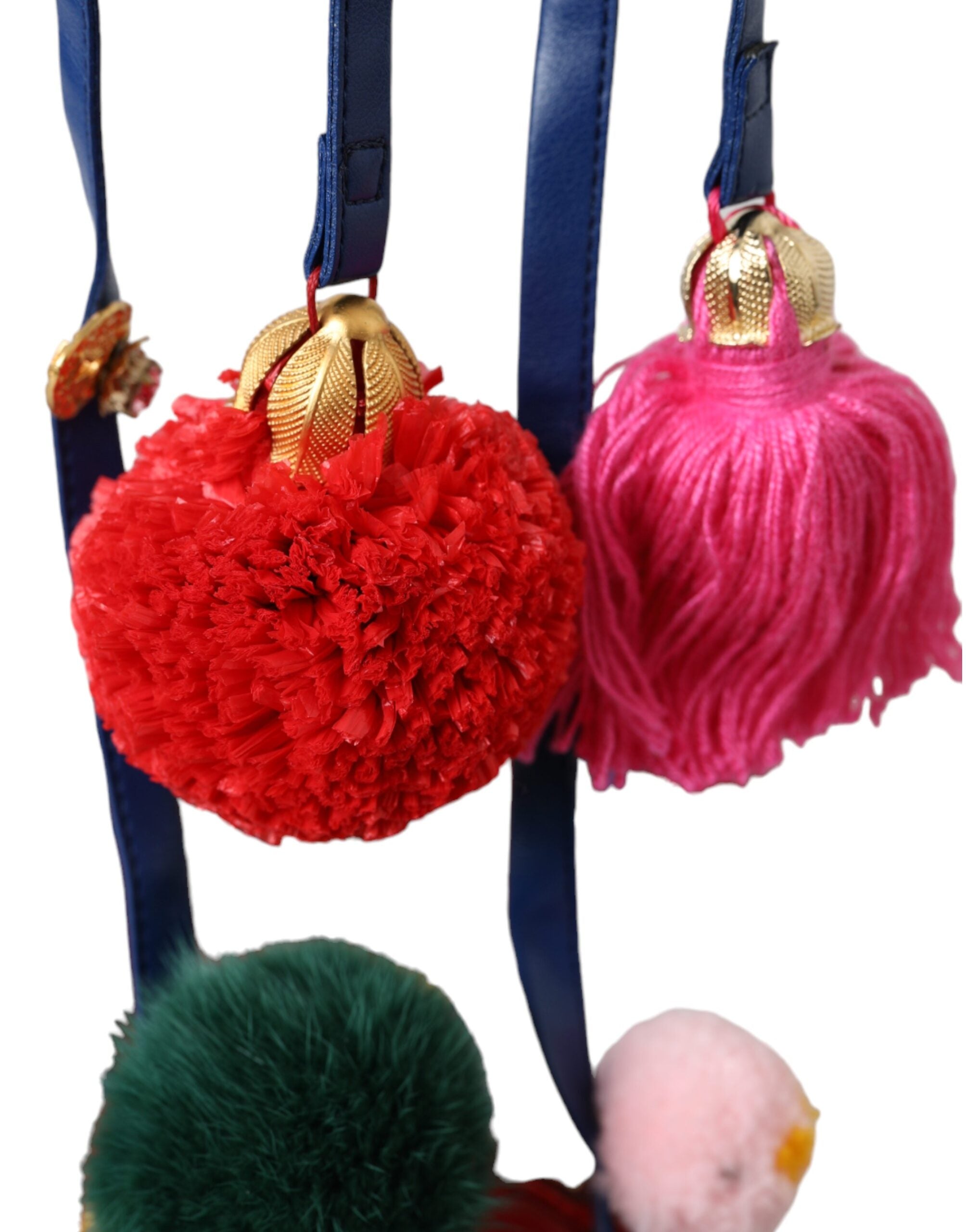 Dolce &amp; Gabbana Многоцветни сандали с кожена обвивка с помпони