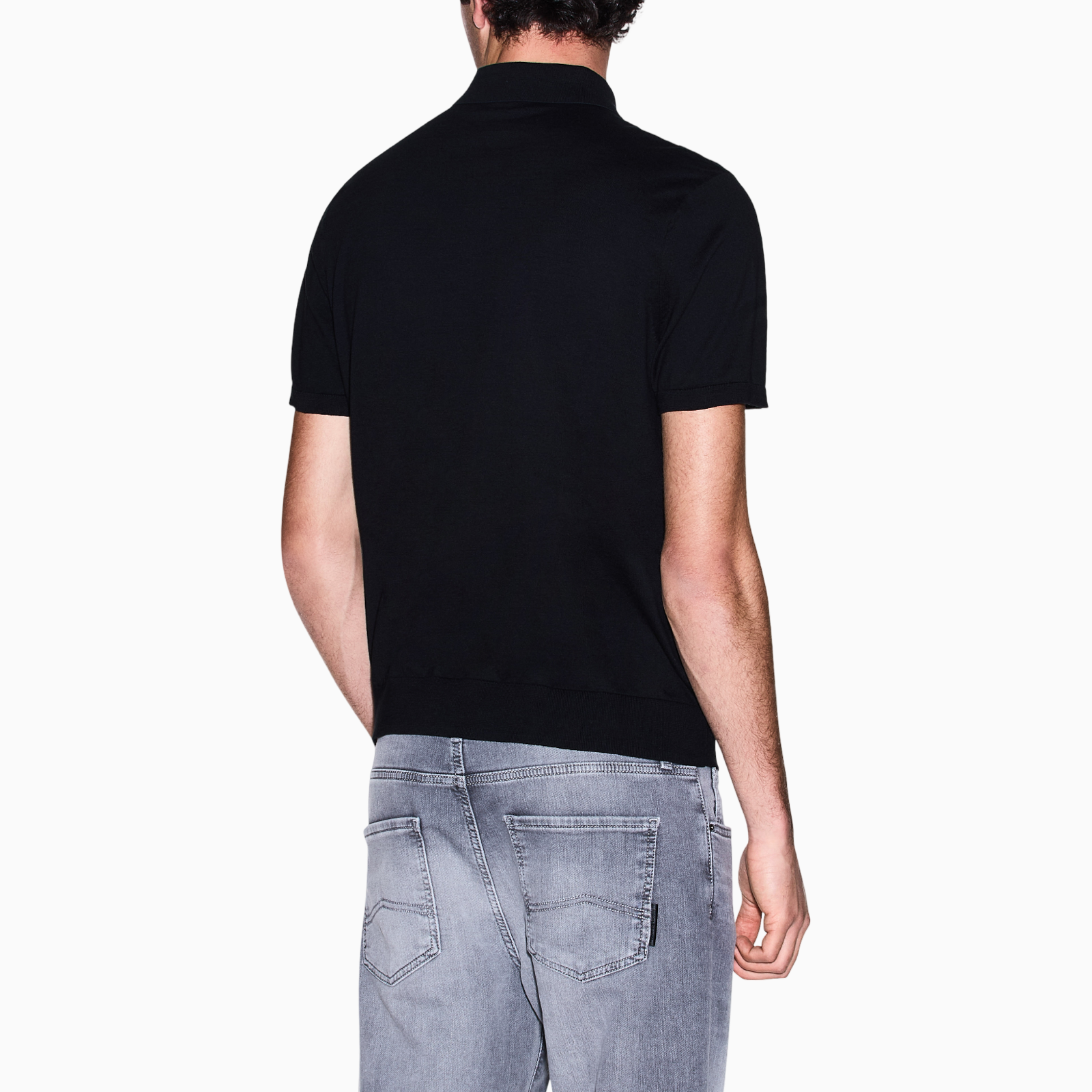 Мъжка черна поло тениска Armani Exchange Men Polo 8NZF5D ZM3JZ 1200 Back View