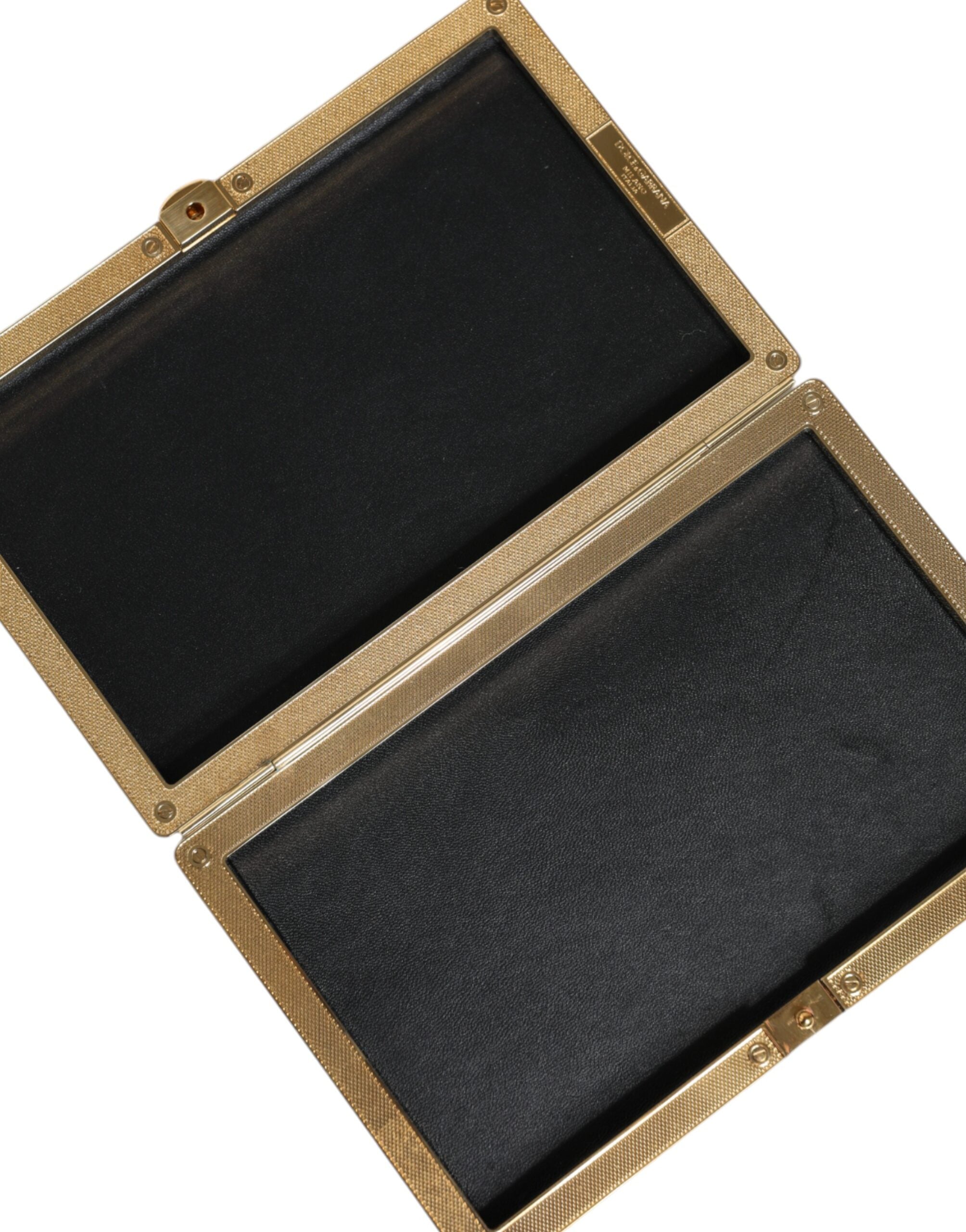 Dolce &amp; Gabbana Gold Crystal Bifold Clutch Вечерна дамска чанта за парти