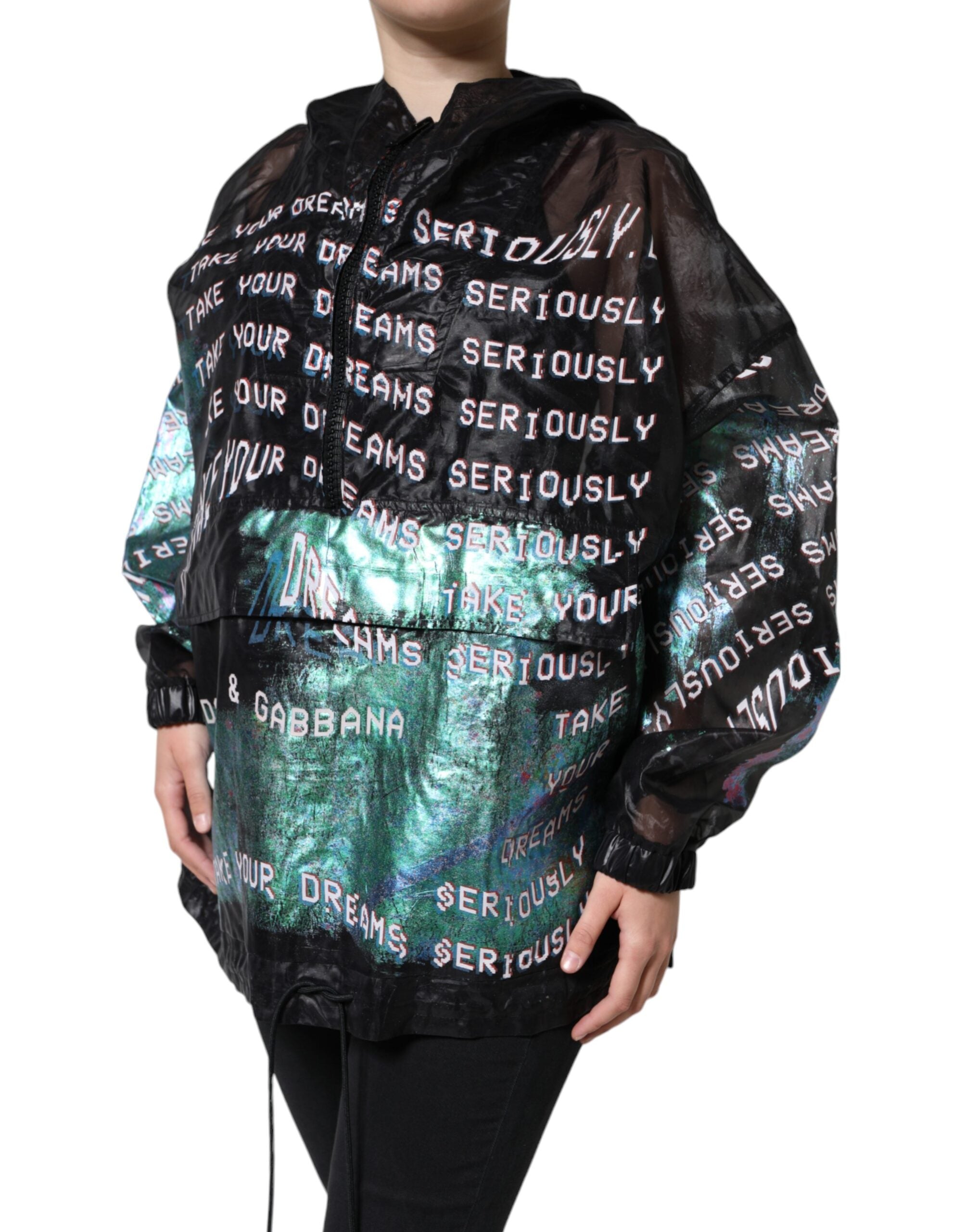 Многоцветен пуловер с качулка с принт Dolce &amp; Gabbana