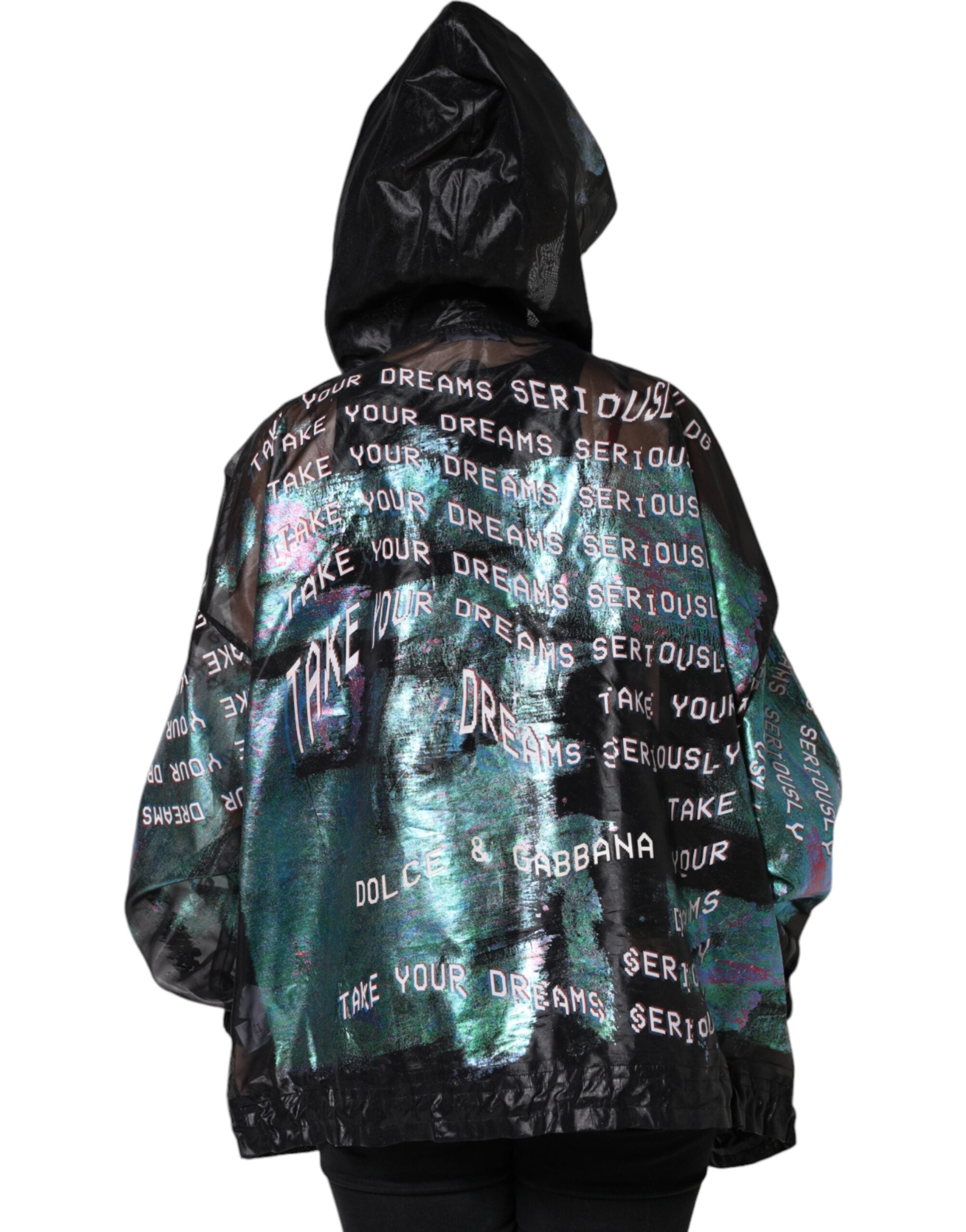 Многоцветен пуловер с качулка с принт Dolce &amp; Gabbana