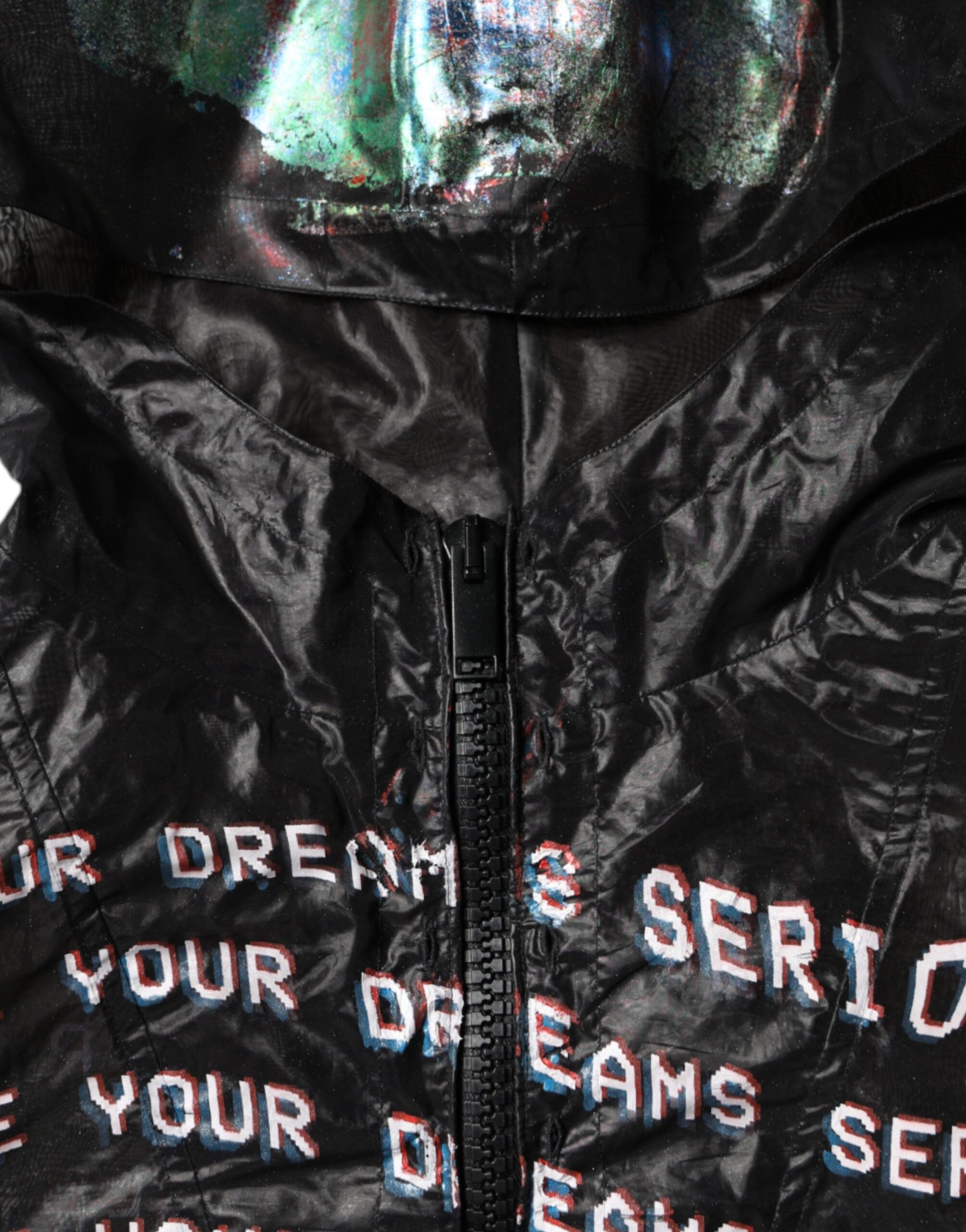 Многоцветен пуловер с качулка с принт Dolce &amp; Gabbana