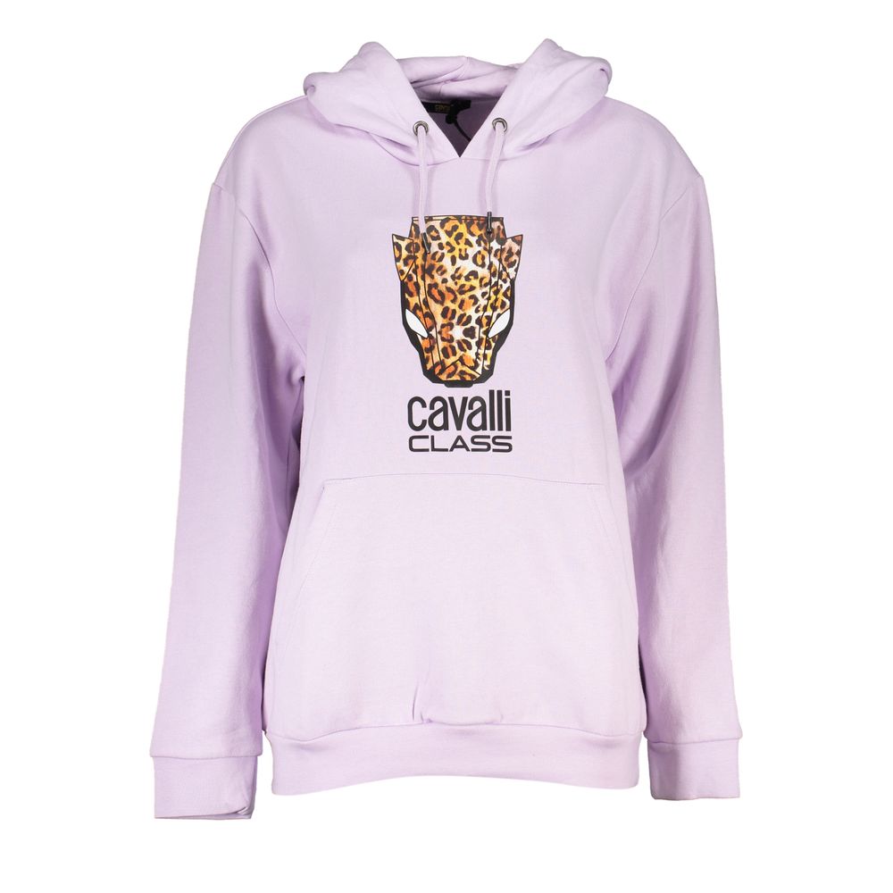 Cavalli Class Purple Cotton Sweater