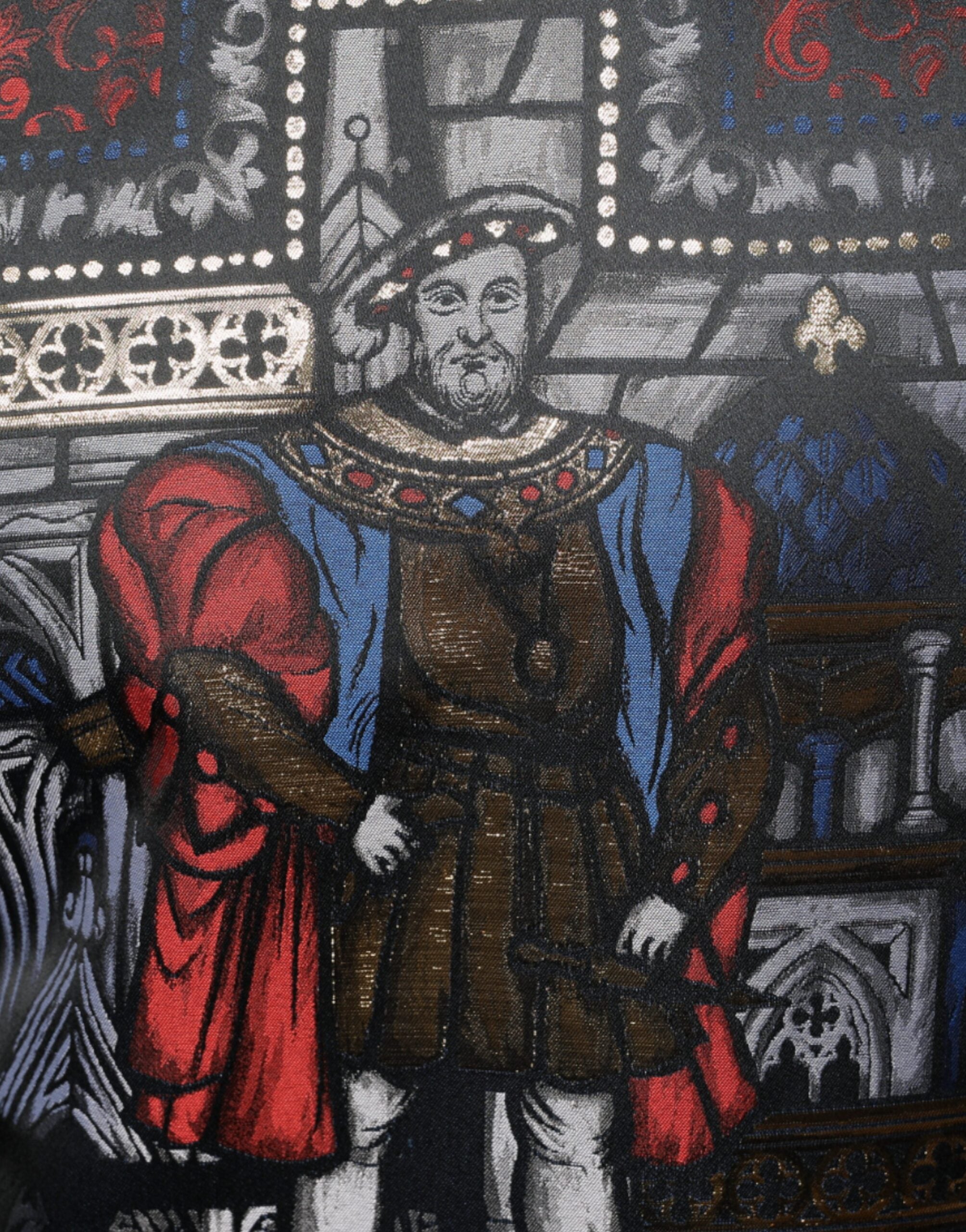 Dolce &amp; Gabbana Многоцветен жакардов пуловер с кръгло деколте