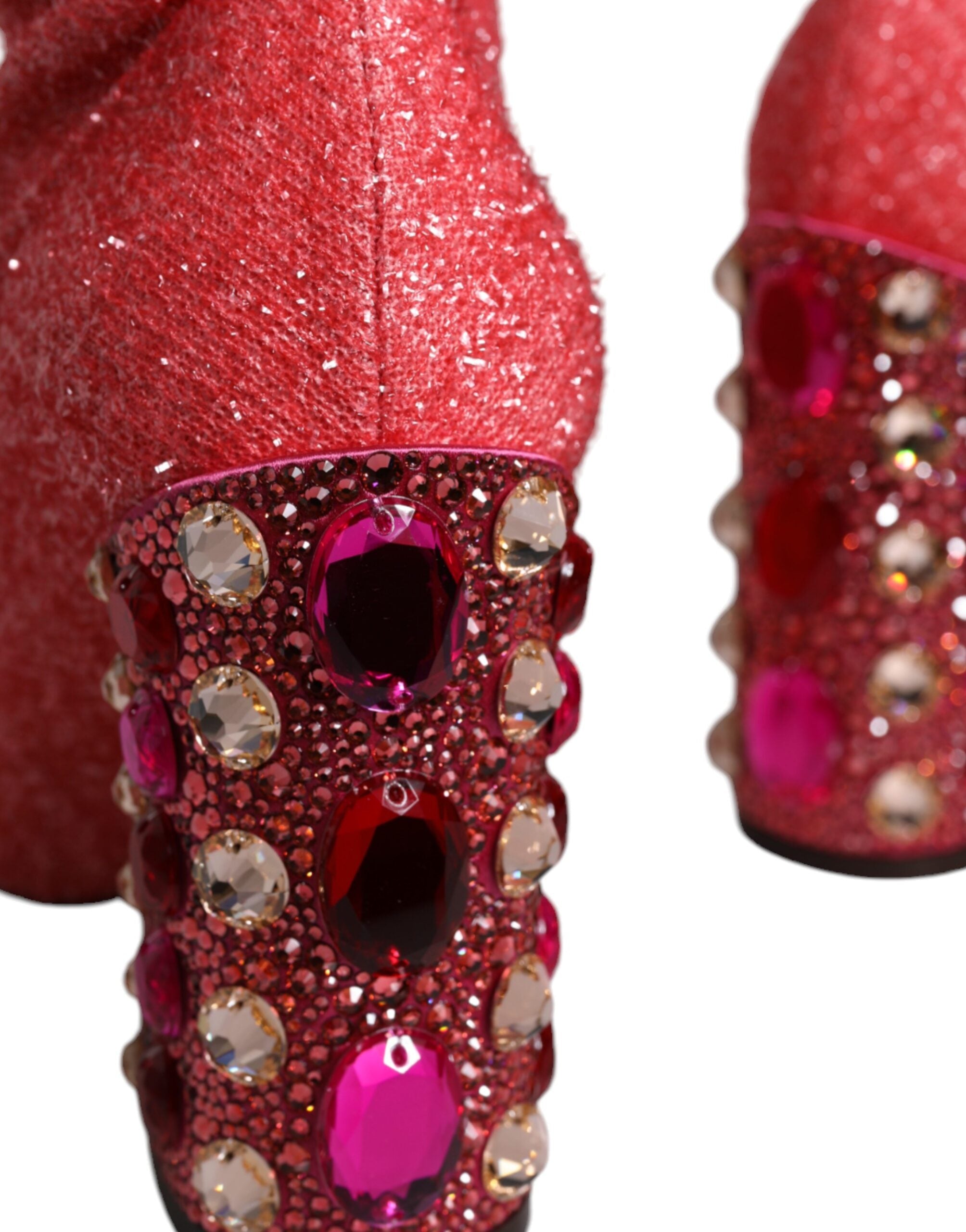 Обувки Dolce &amp; Gabbana Pink Crystal Lurex Fantasy High Boots