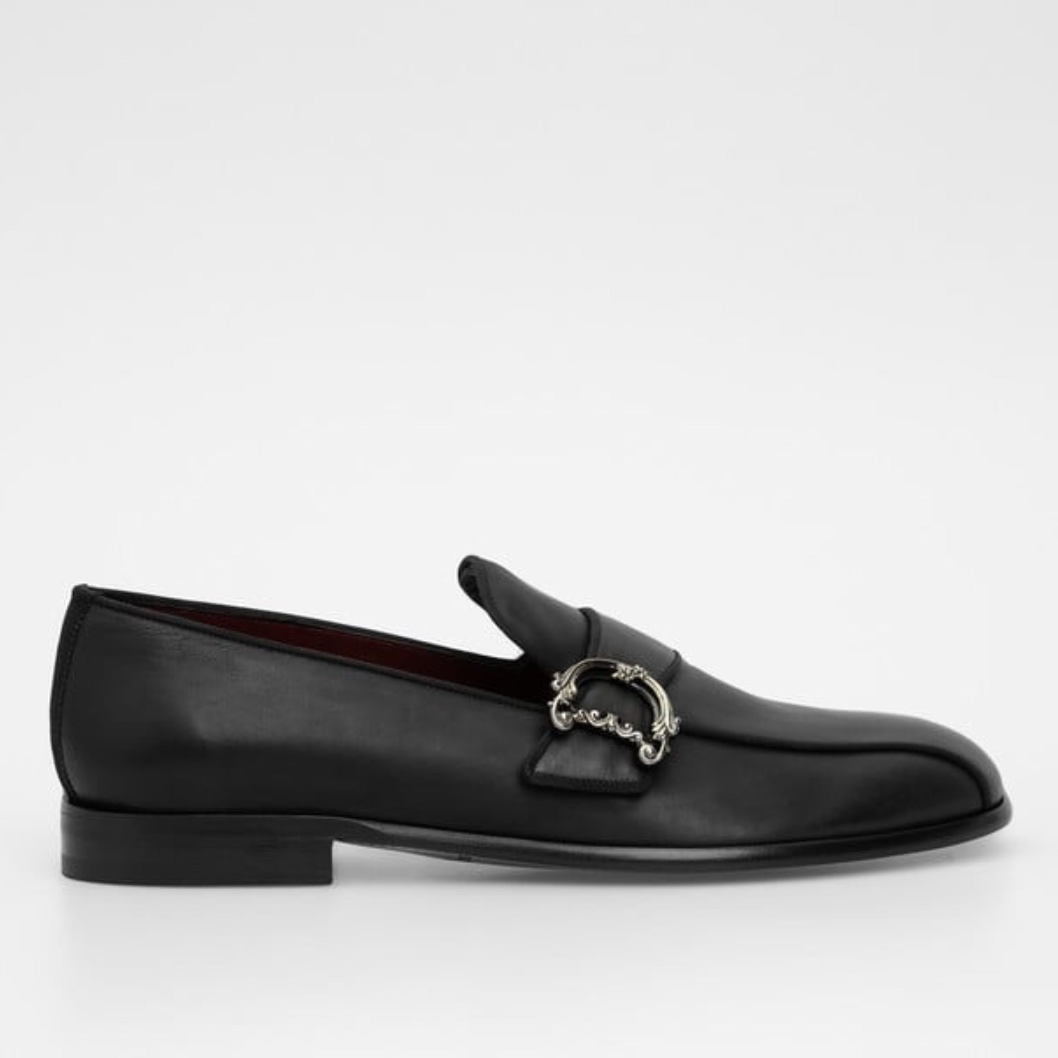 Луксозни мъжки мокасини лоуфъри от естествена кожа Dolce & Gabbana Men’s Black Formal Luxury Loafers