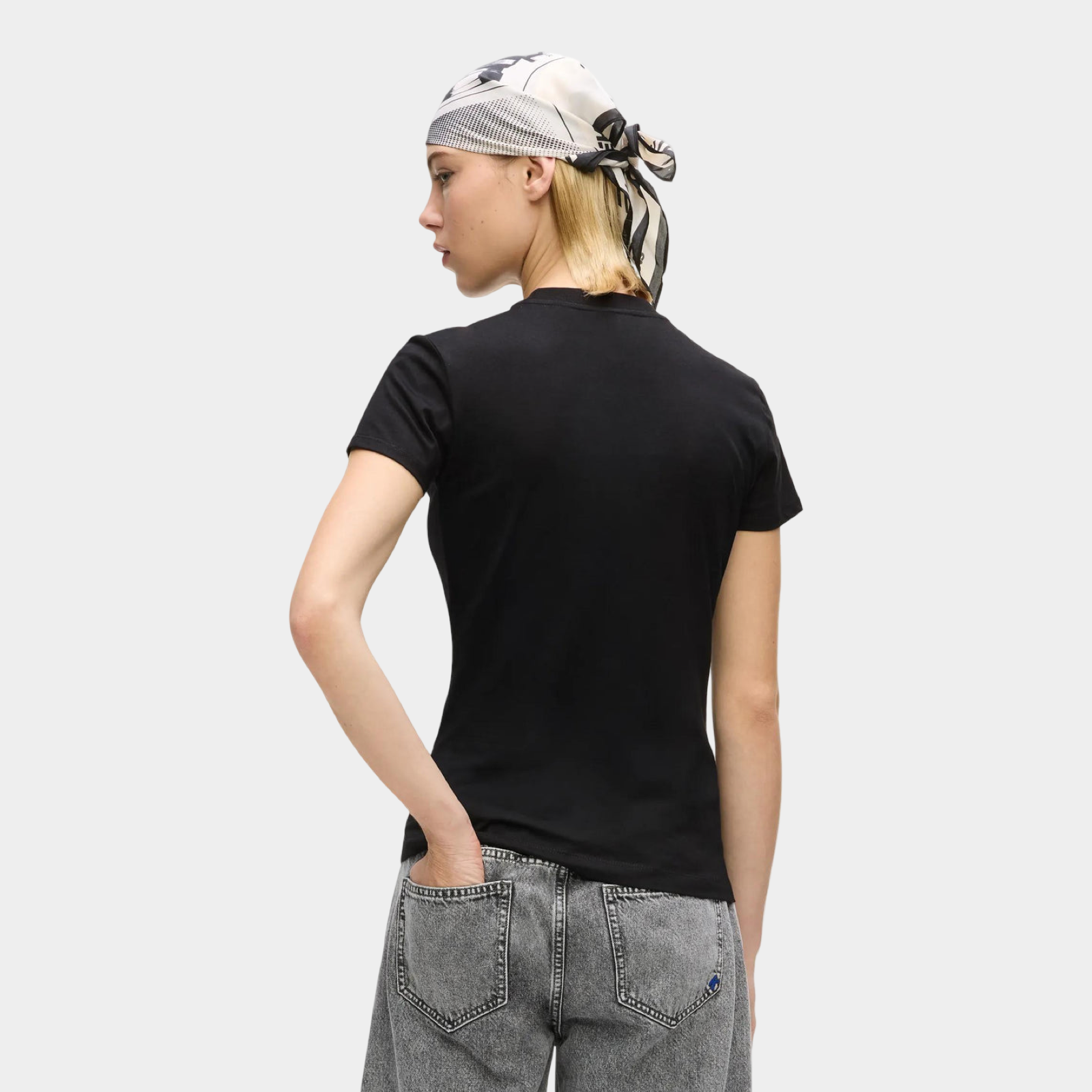 Дамска черна тениска Karl Lagerfeld Jeans Women T-shirt B2W17064 999 Back View