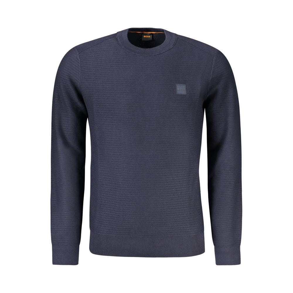 Hugo Boss Blue Cotton Sweater