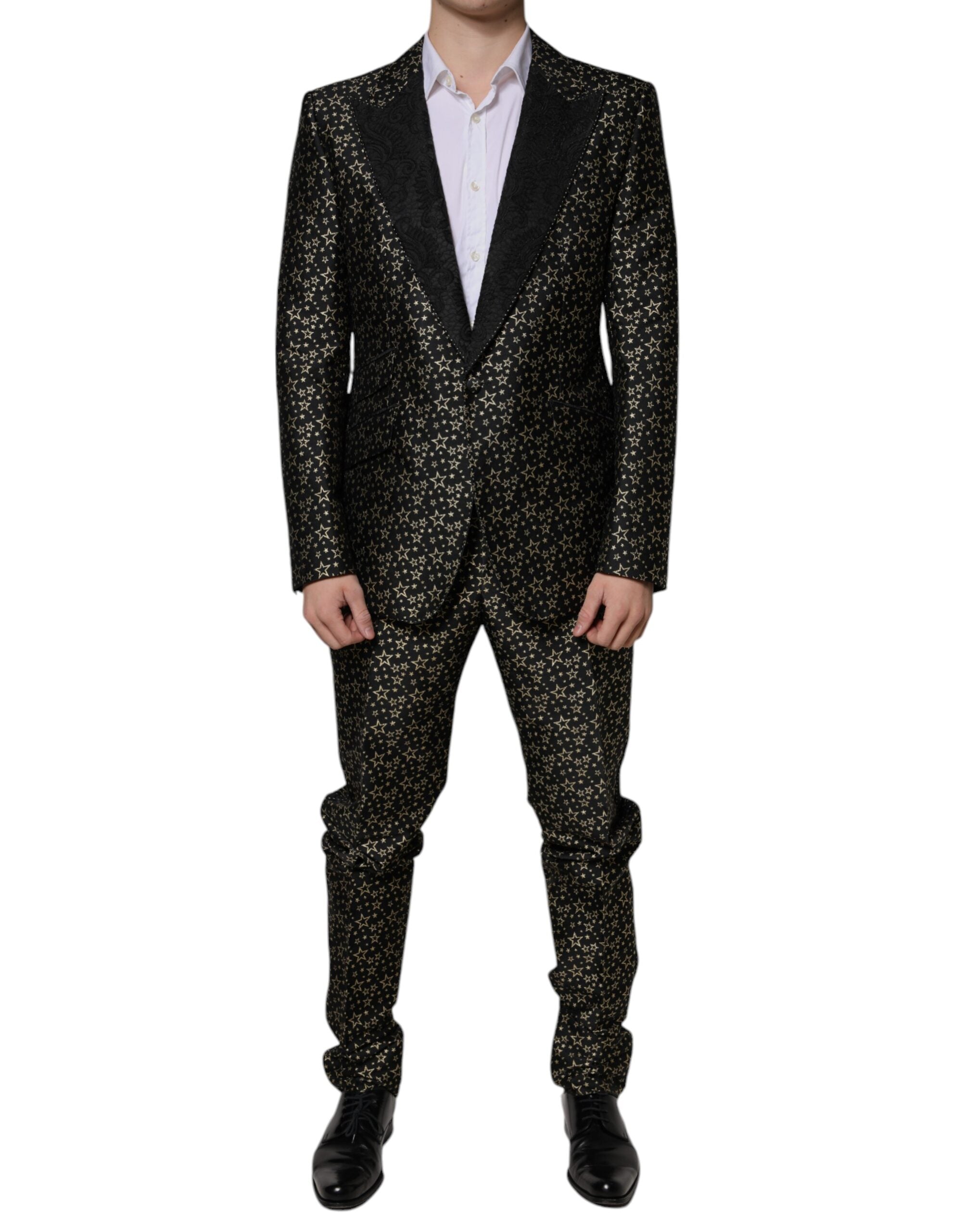 Dolce &amp; Gabbana Black Stars Jacquard SICILIA костюм от 2 части