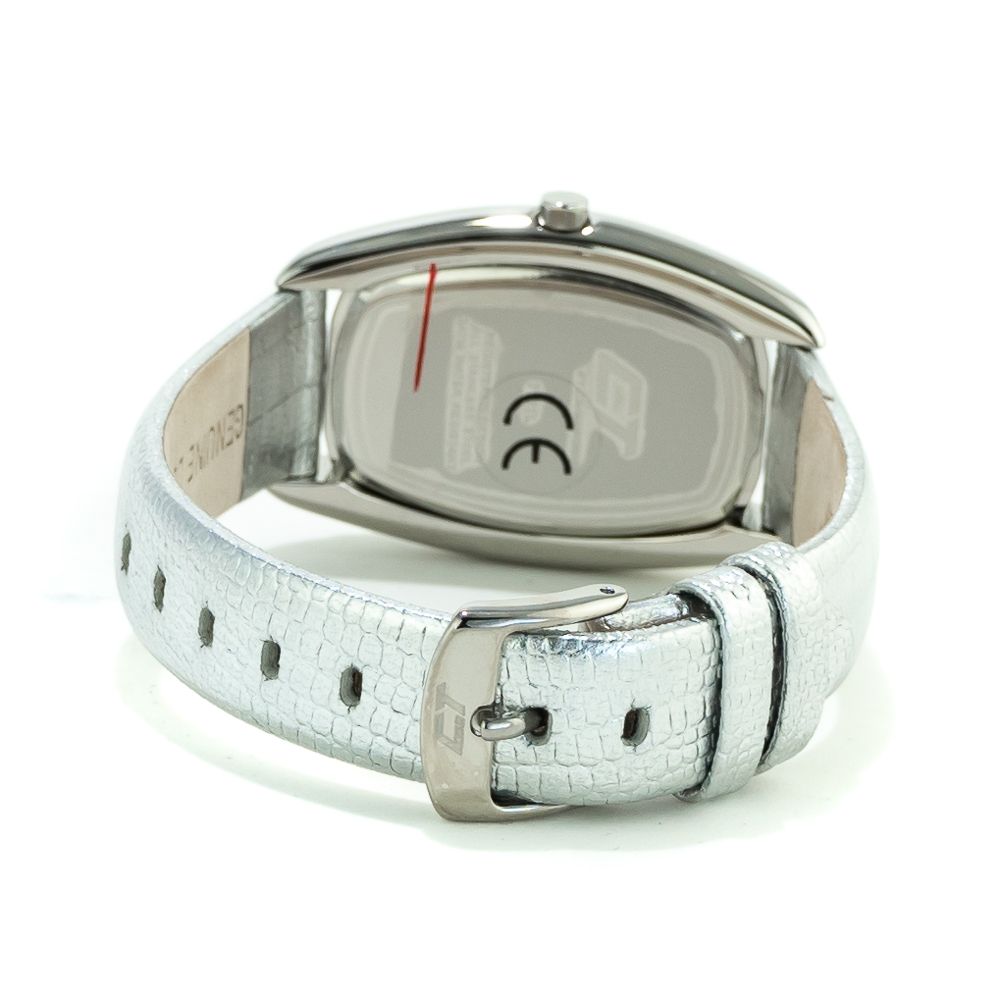 Сребърен кожен часовник Chronotech