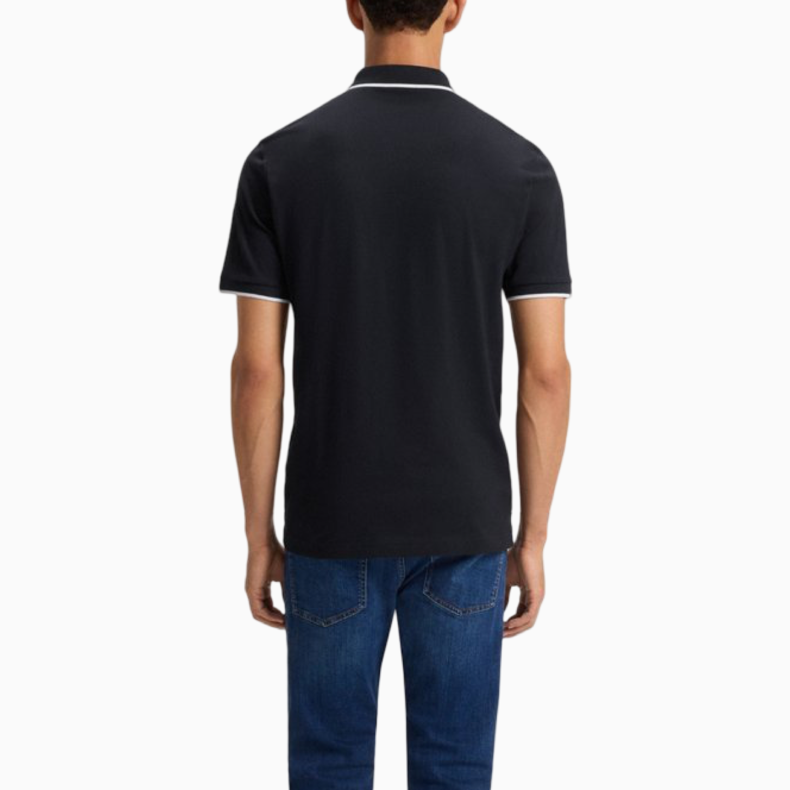 Мъжка тъмно синя поло тениска Boss Men Polo Passertip 50507669 404 Back View