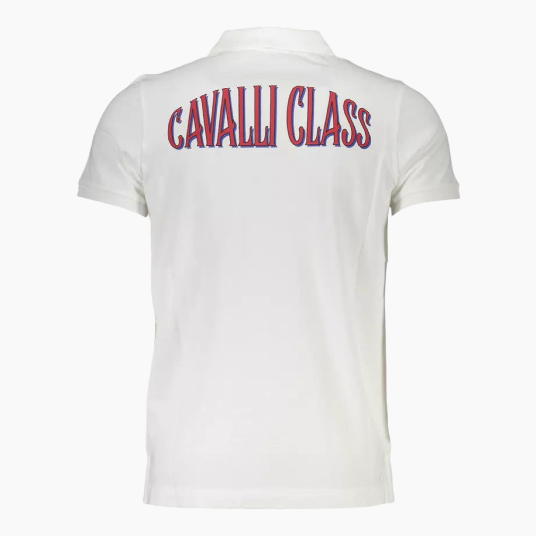 Мъжка поло тениска Cavalli Class QXT64B-KB010_BIANCO_00053