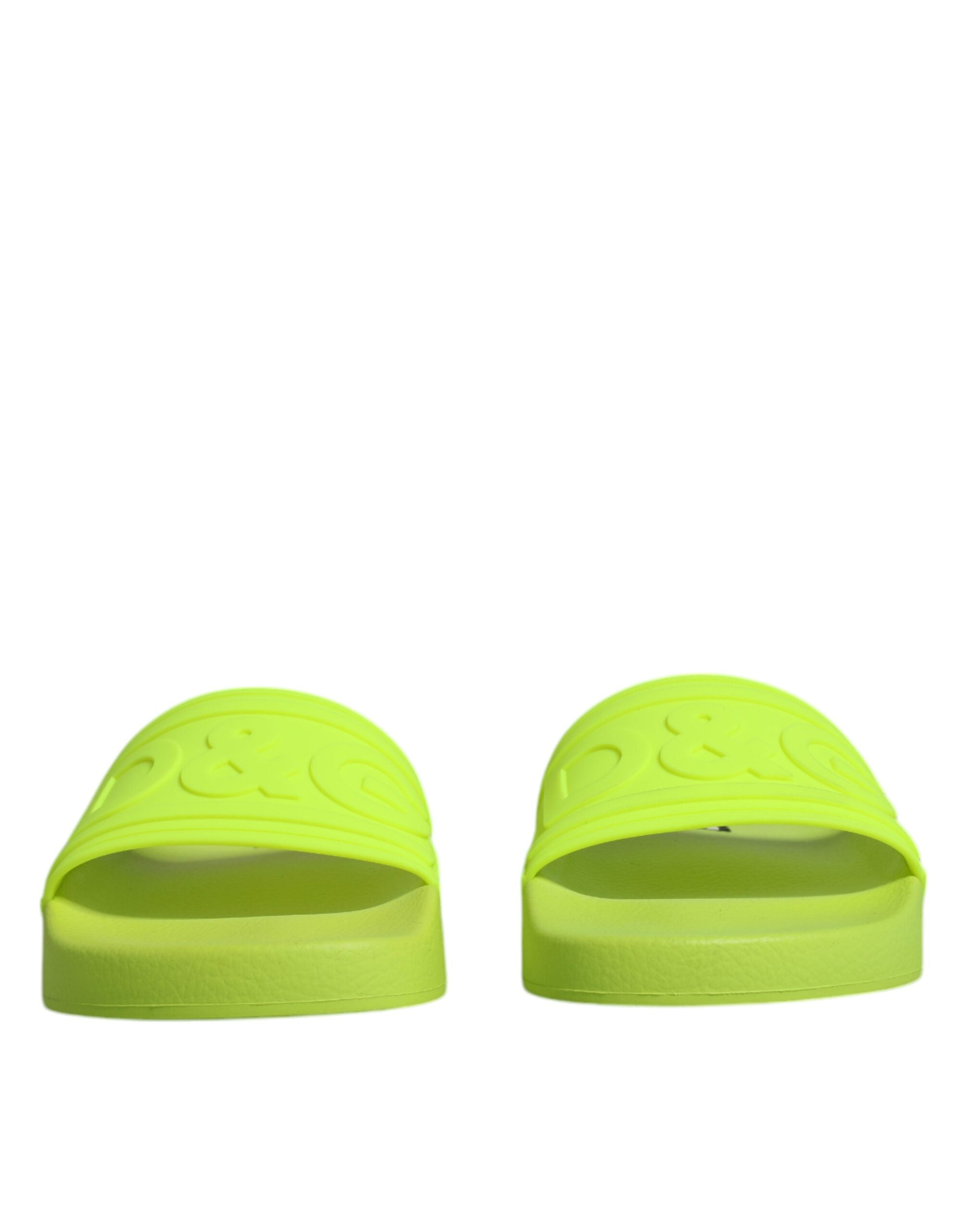 Дамски луксозни чехли за плаж DOLCE & GABBANA Women’s Neon Green Beachwear Slippers