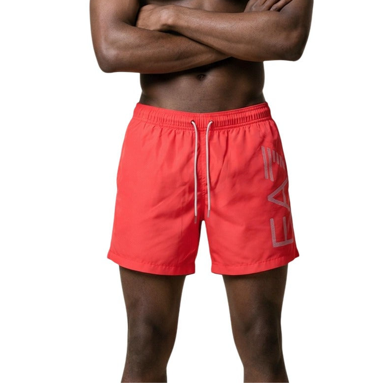 Мъжки червени бански EA7 Emporio Armani Men Swimwear 7M002001 AF14497 Front View