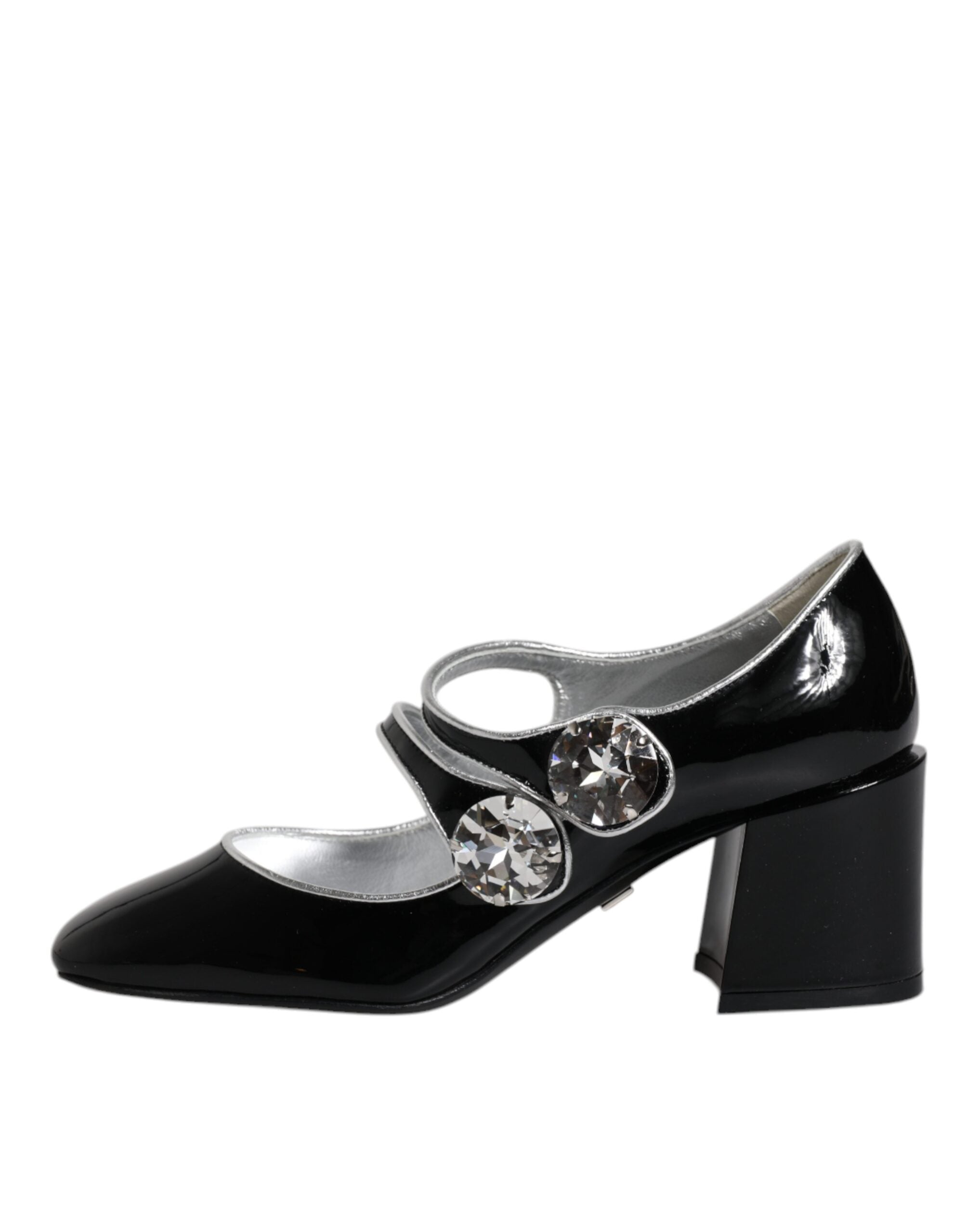 Dolce &amp; Gabbana черни лачени обувки Crystal Mary Jane
