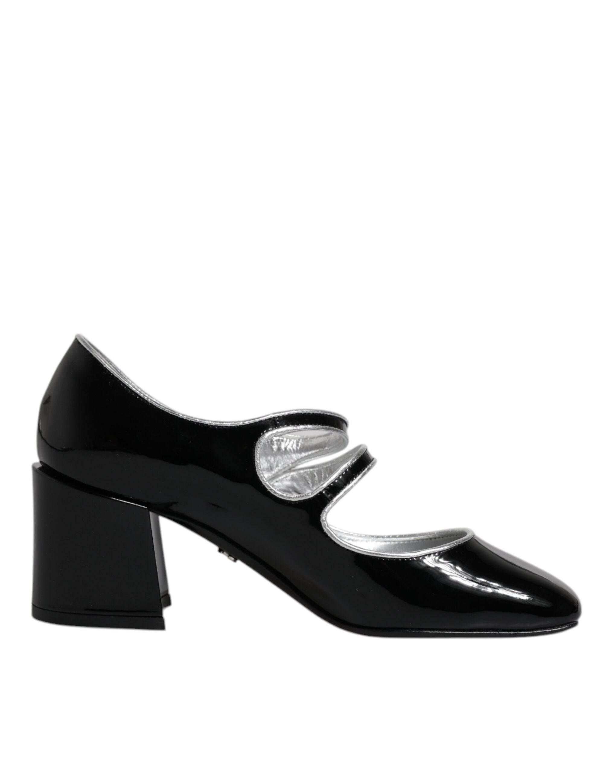 Dolce &amp; Gabbana черни лачени обувки Crystal Mary Jane