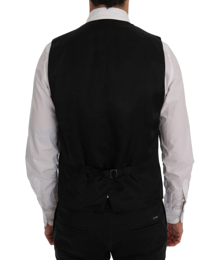 Dolce & Gabbana Elegant Striped Wool Blend Vest Waistcoat