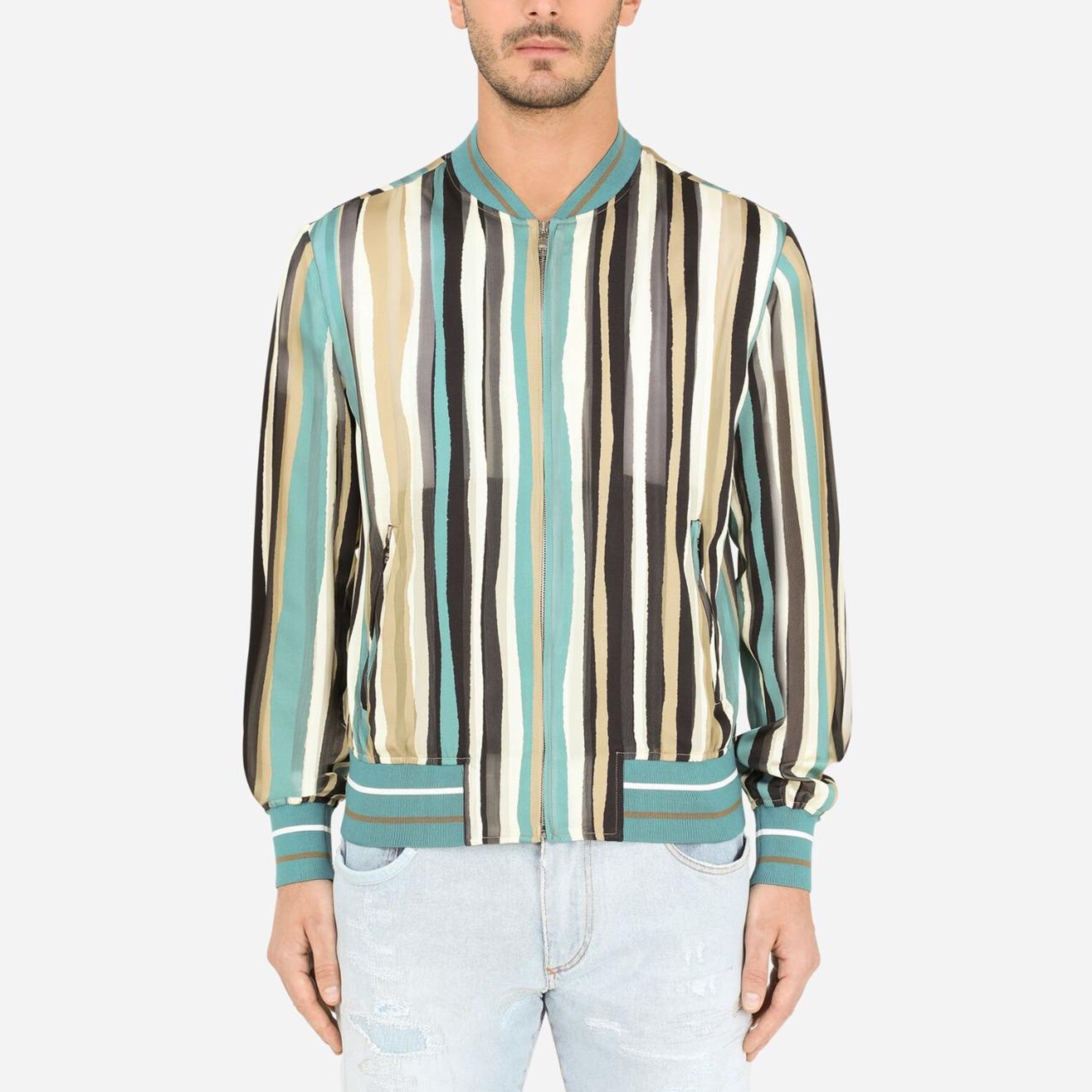 Мъжко луксозно многоцветно яке DOLCE & GABBANA Men’s Luxury Multicolor Viscose Jacket