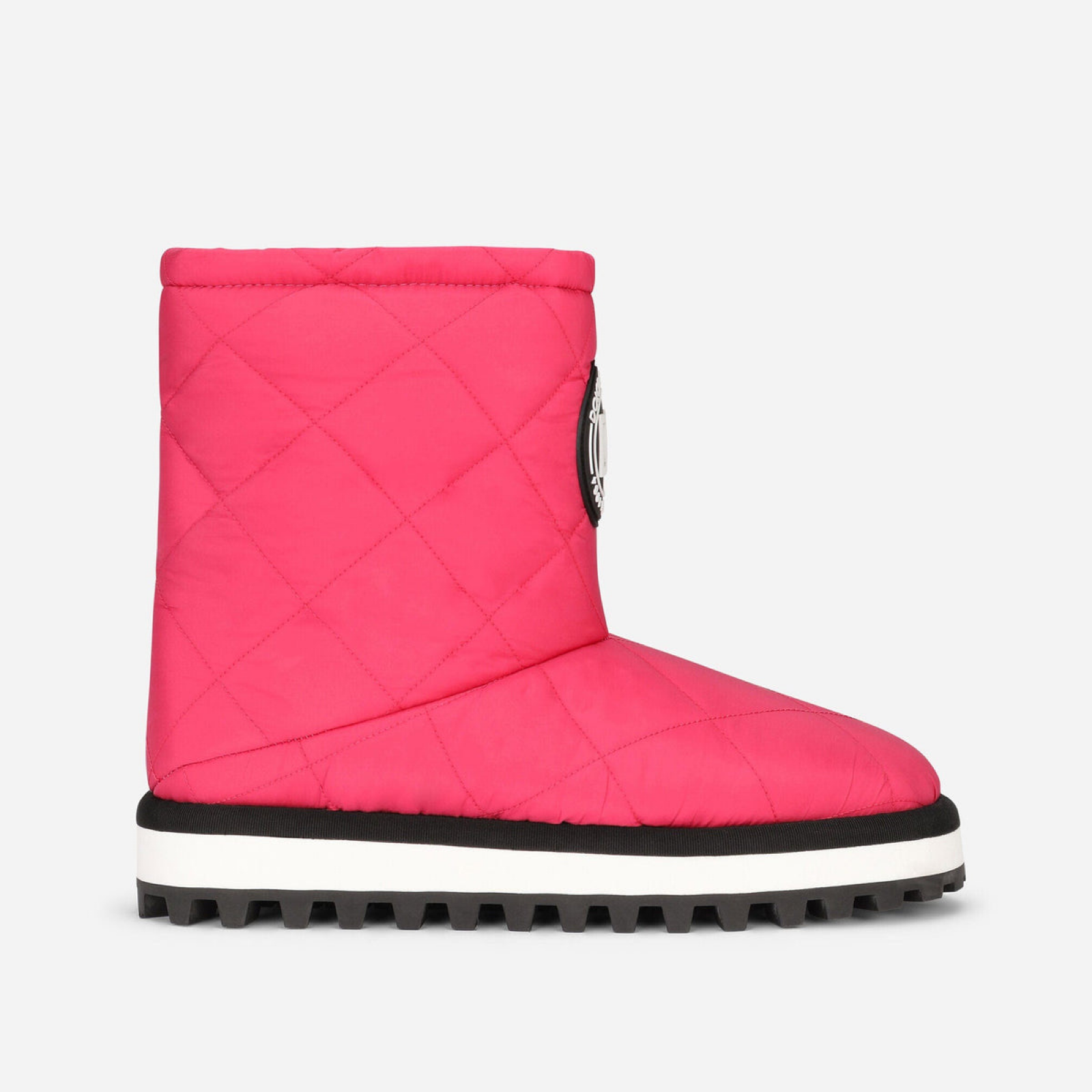 Dolce & Gabbana Pink Logo Women Ankle Boots Medial View