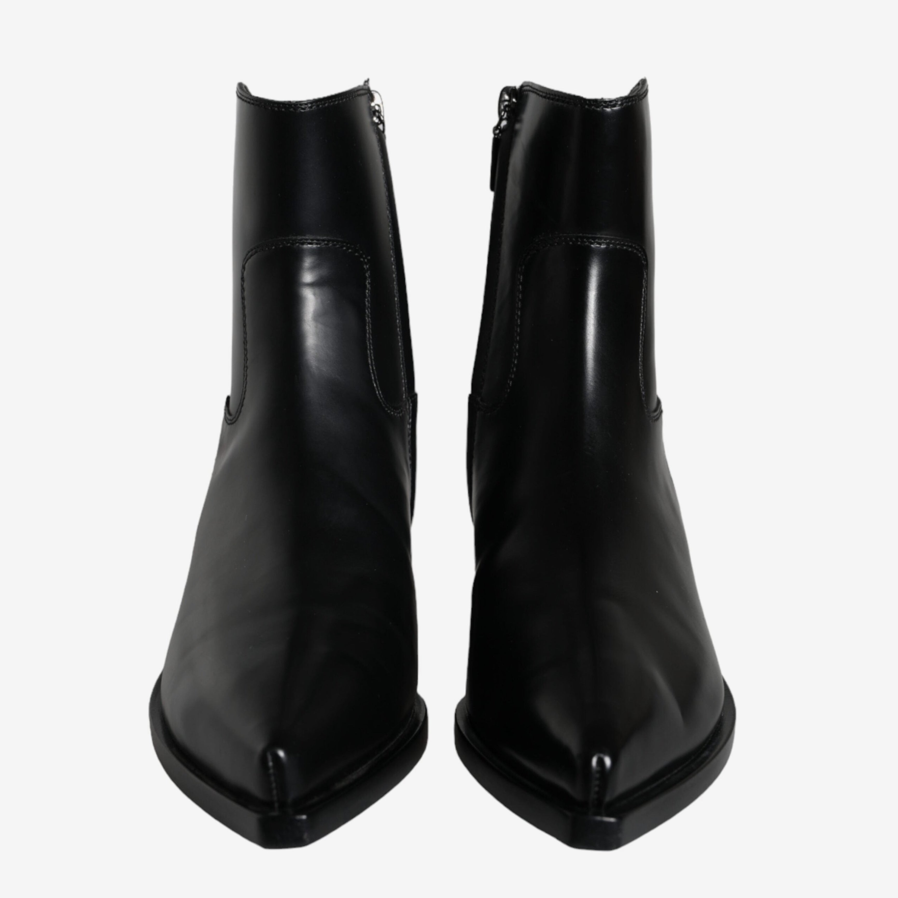 Дамски черни луксозни боти от естествена кожа Women’s Black Leather Ankle Boots