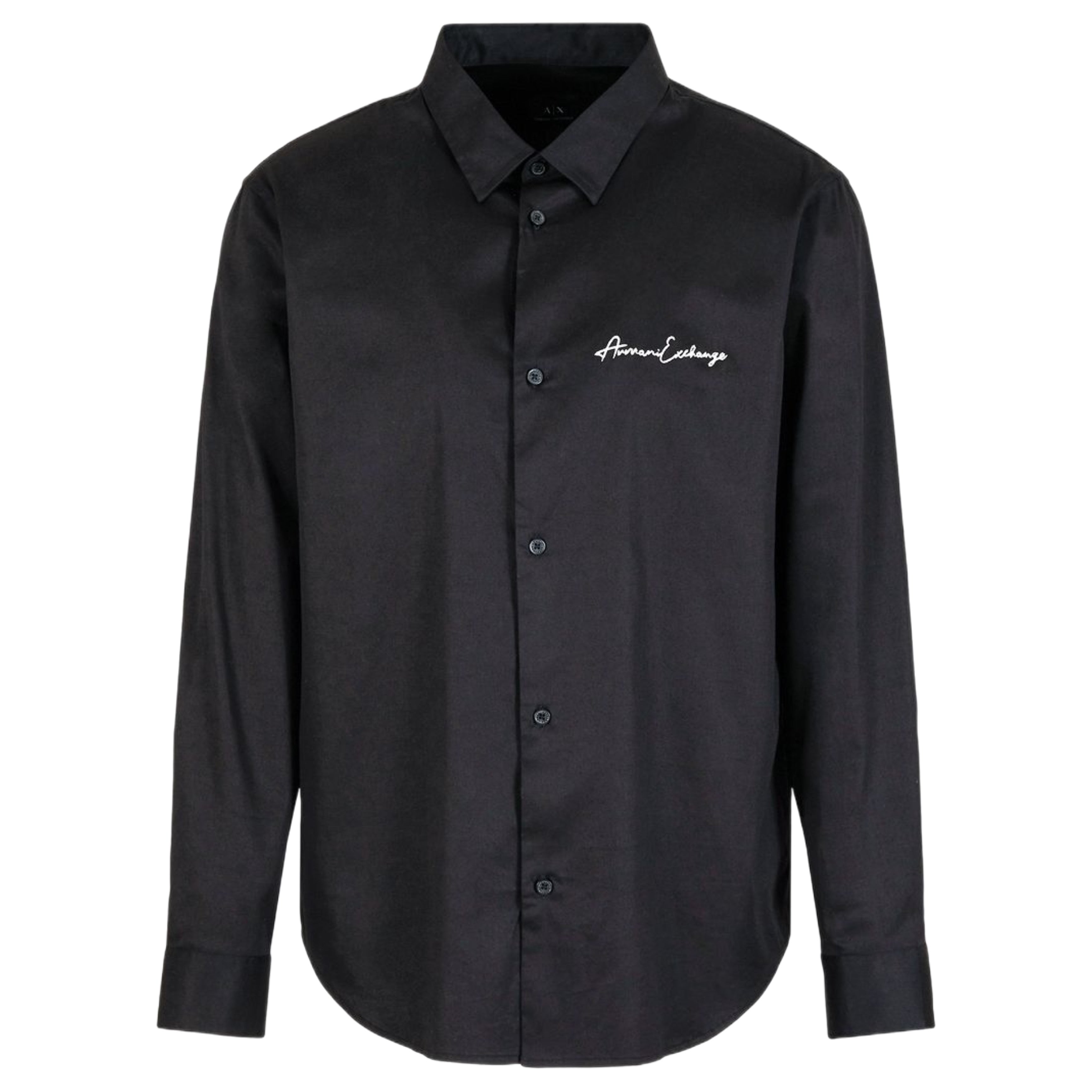 Мъжка риза с дълъг ръкав в черно Armani Exchange 8NZC99 ZN10Z 11200 нова колекция