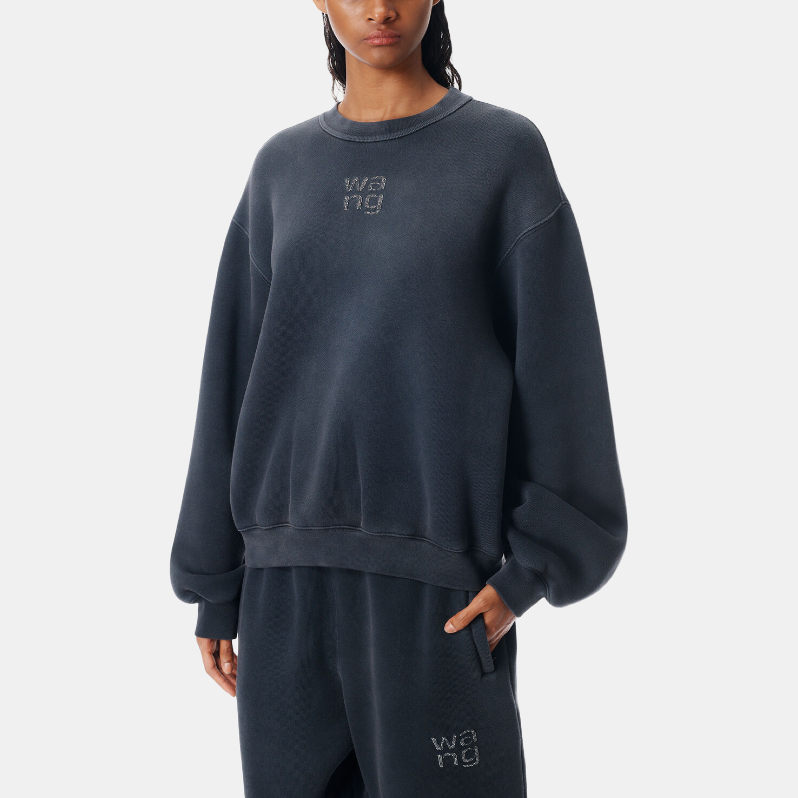 Alexander Wang Hotfix Logo Sweatshirt 4CC1261219011 Side View