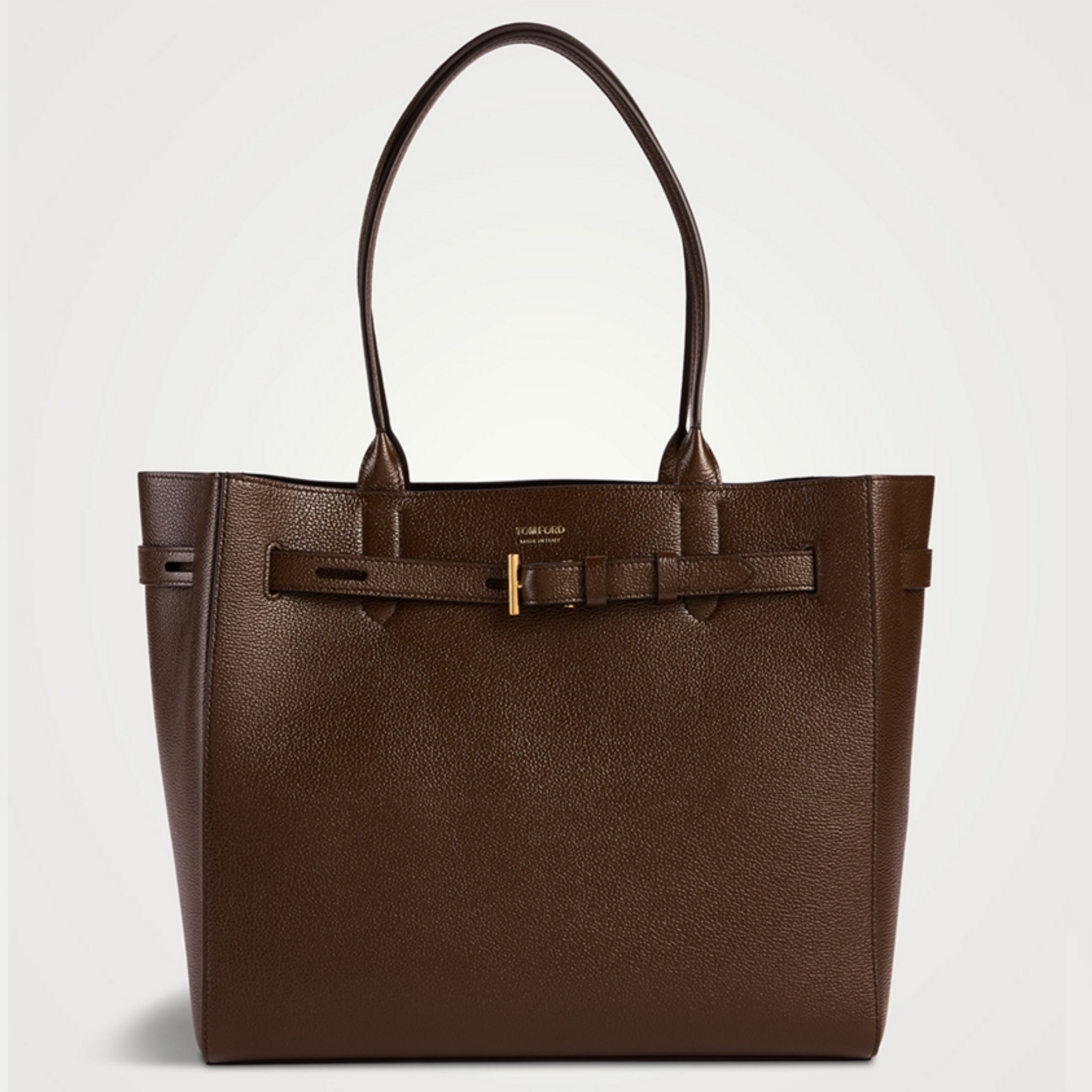 Дамска голяма чанта от естествена кожа в кафяво Women’s Medium Tote Bag TOM FORD Audrey in Dark Brown