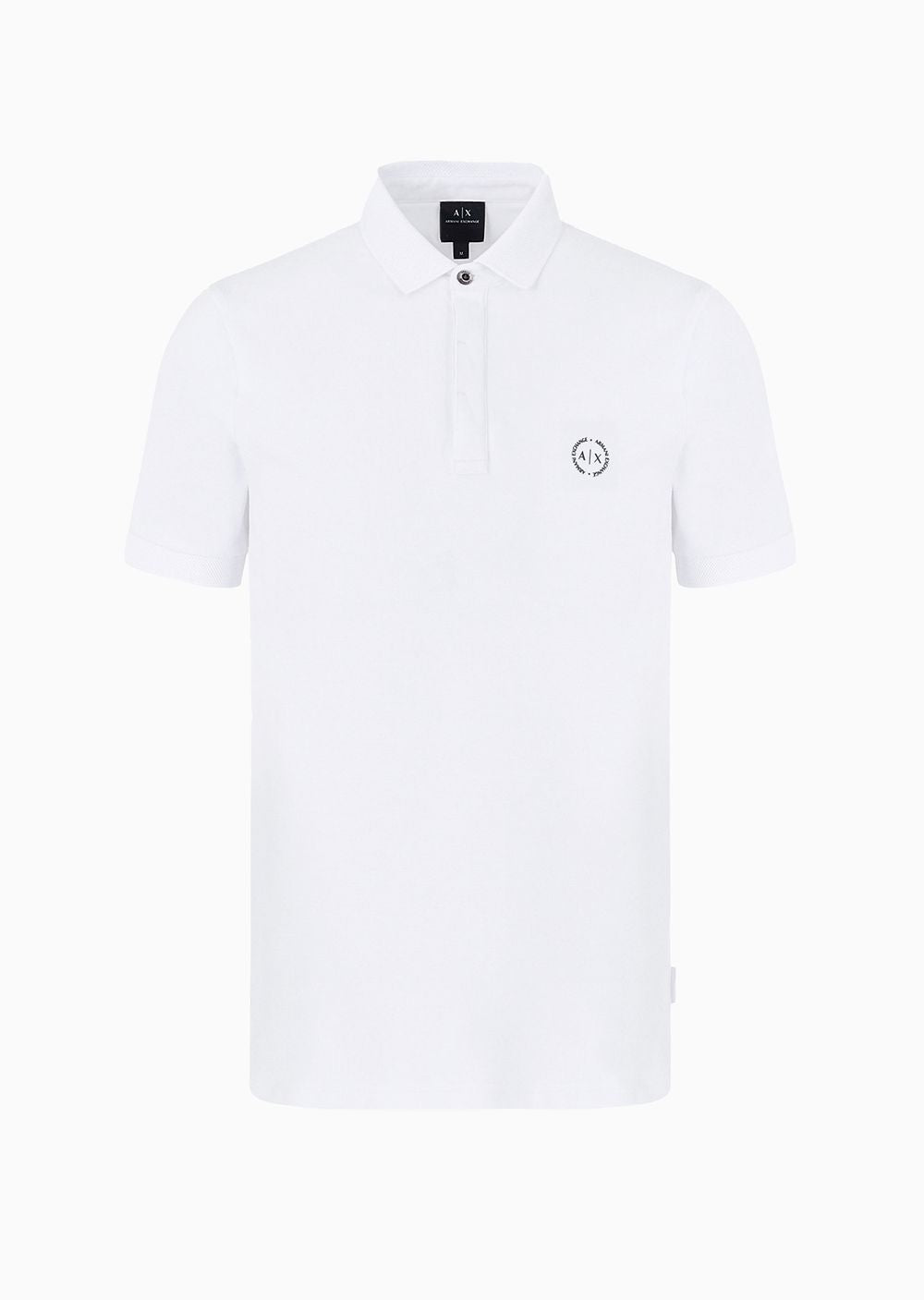 Мъжка бяла поло тениска с яка Armani Exchange 8NZF91 ZJ81Z 11100 нова колекция