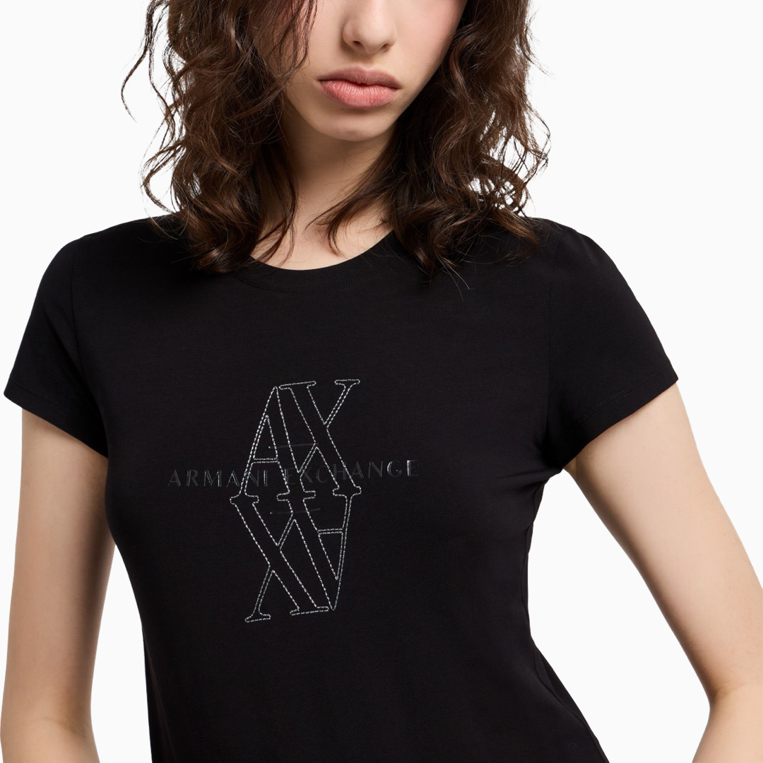 Дамска черна тениска Armani Exchange XW000512 AF11929