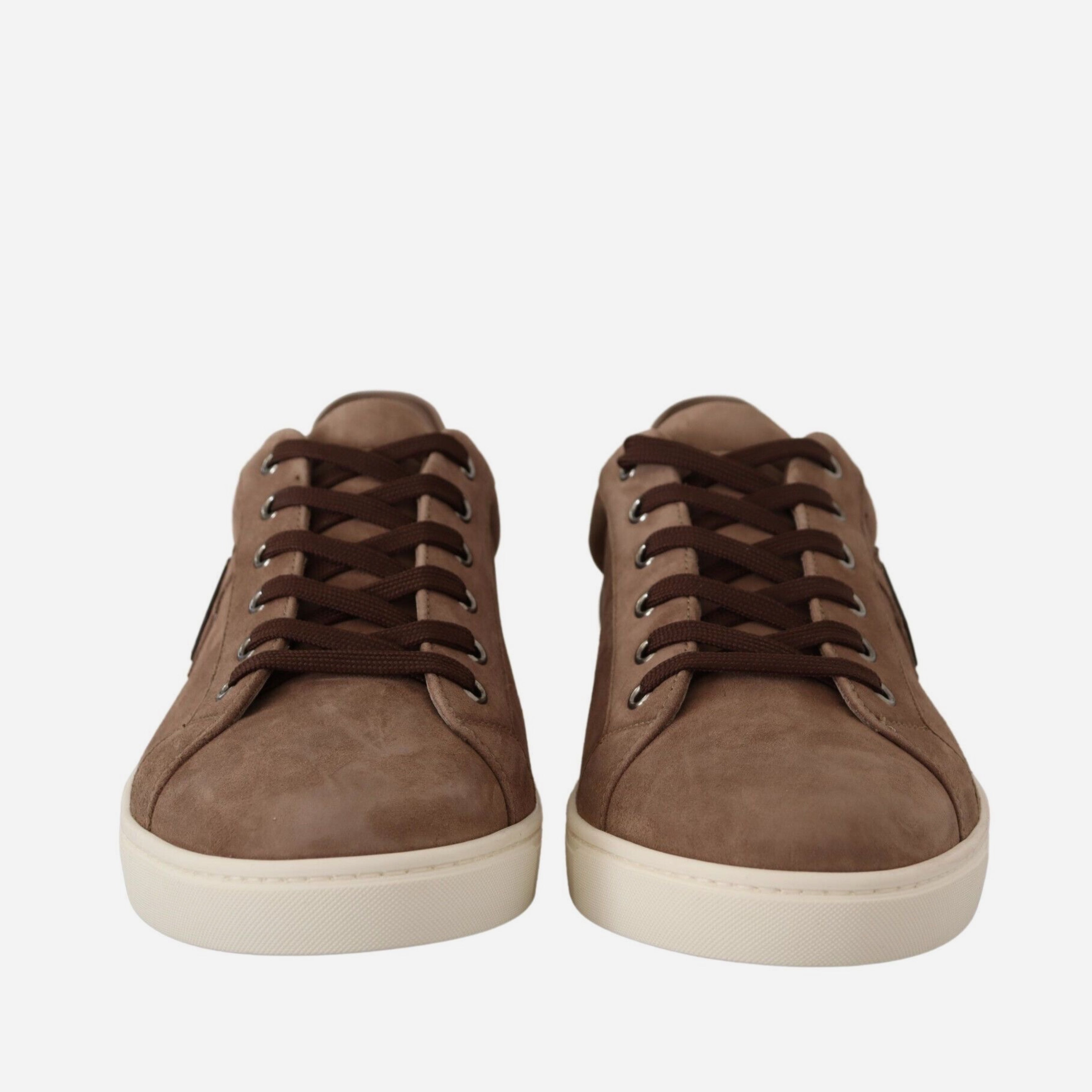 Мъжки кецове от естествена кожа и естествен велур в кафяво Dolce & Gabbana Men’s Elegant Brown Leather Sneakers