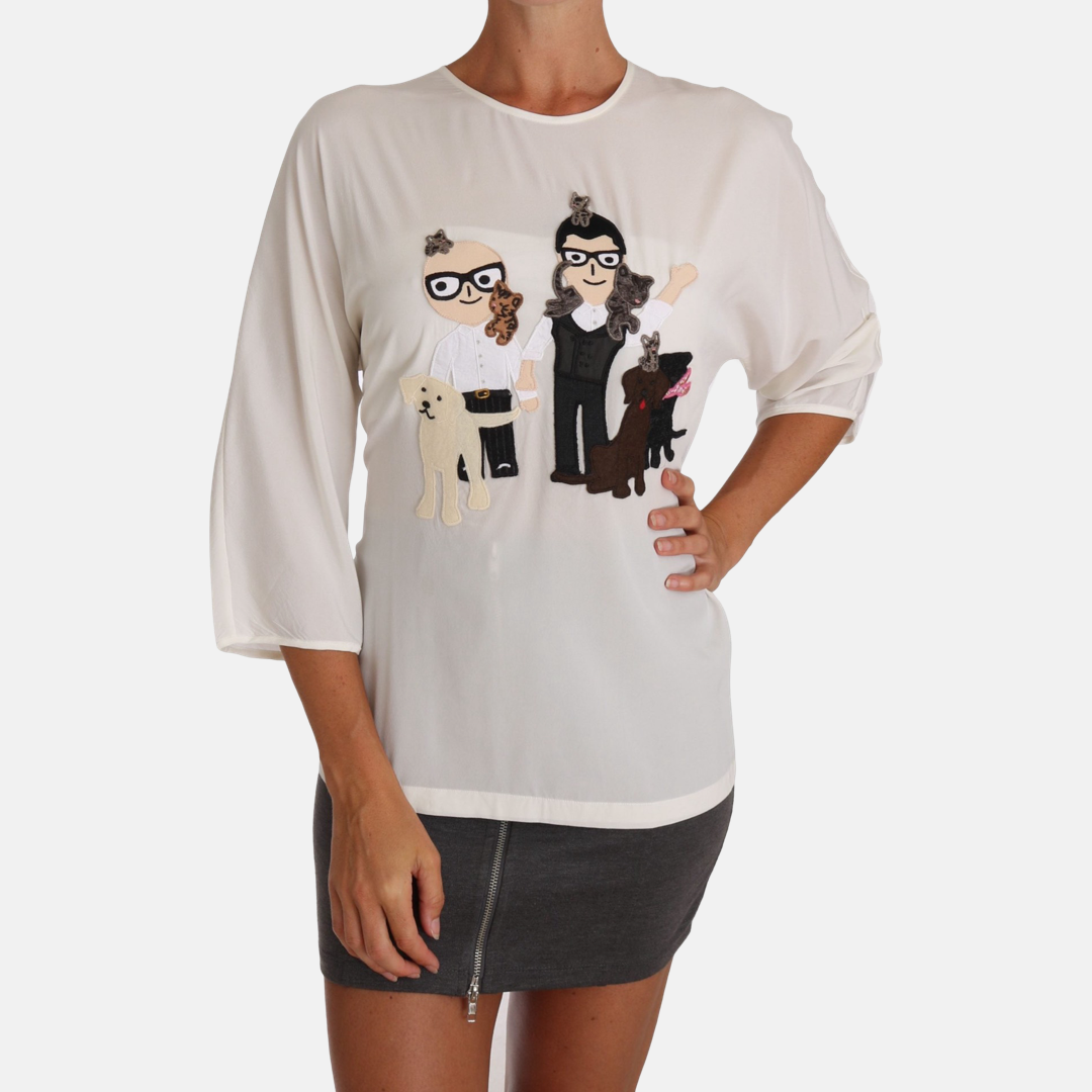 Дамска бяла тениска Dolce & Gabbana #DGFamily Women T-shirt