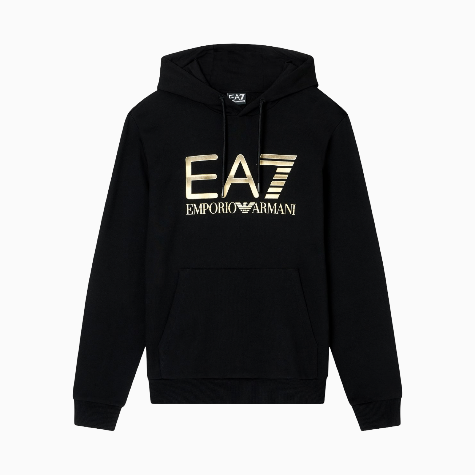 Мъжко черно худи EA7 Emporio Armani Men Hooded Sweatshirt 7M001190 AF17787 Front View