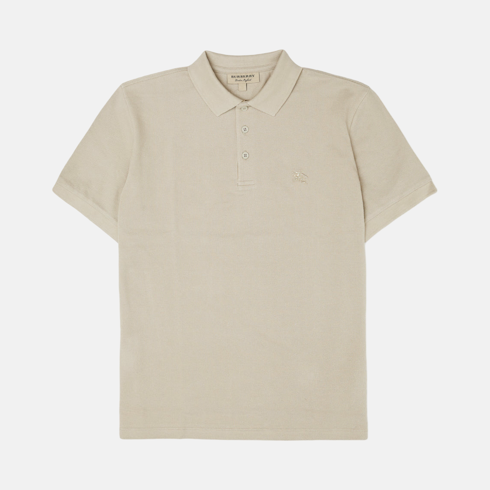 Burberry Pale Stone Cotton Collared Polo Shirt