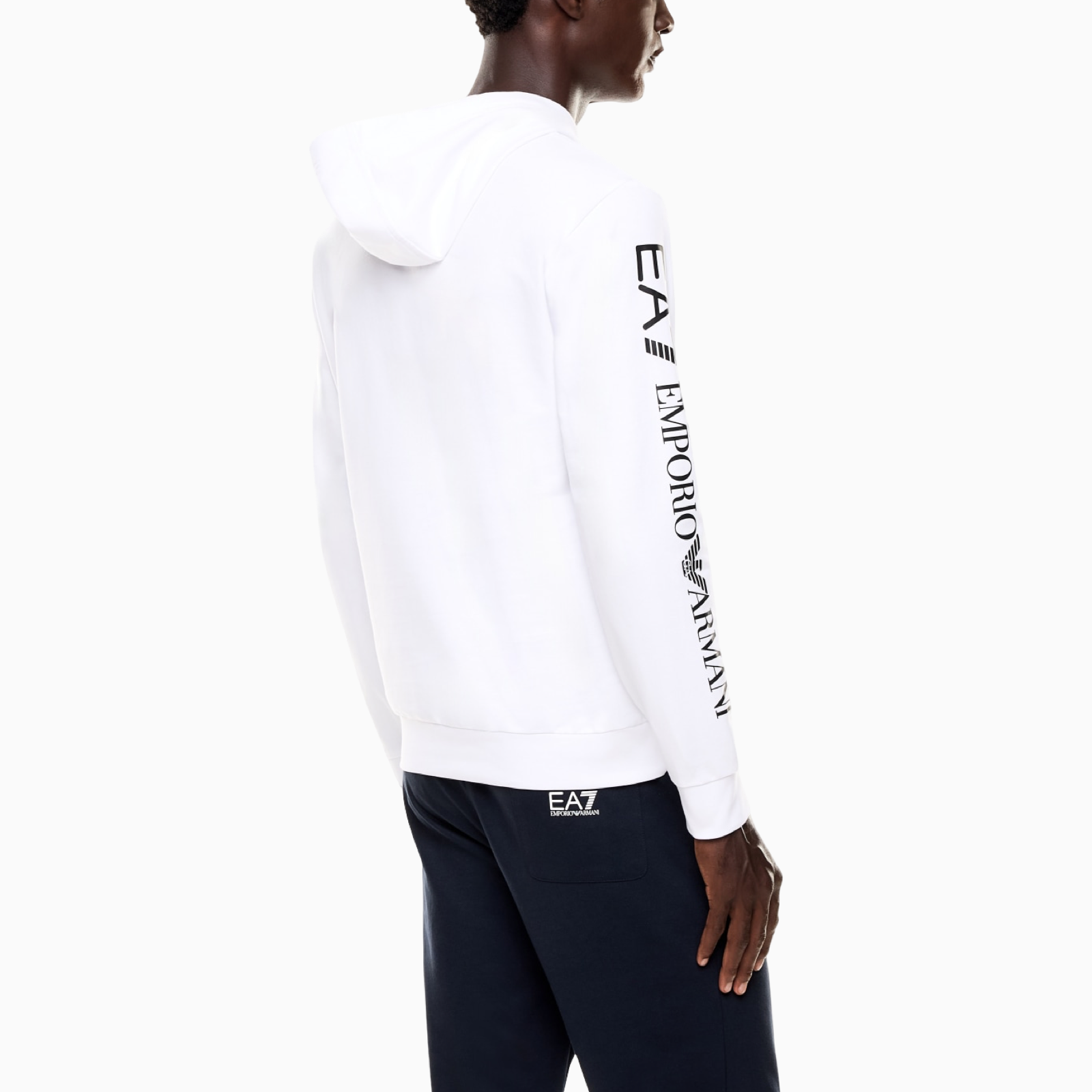 Мъжко бяло худи EA7 Emporio Armani Men Sweatshirt 7M000570 AF10377 Back View